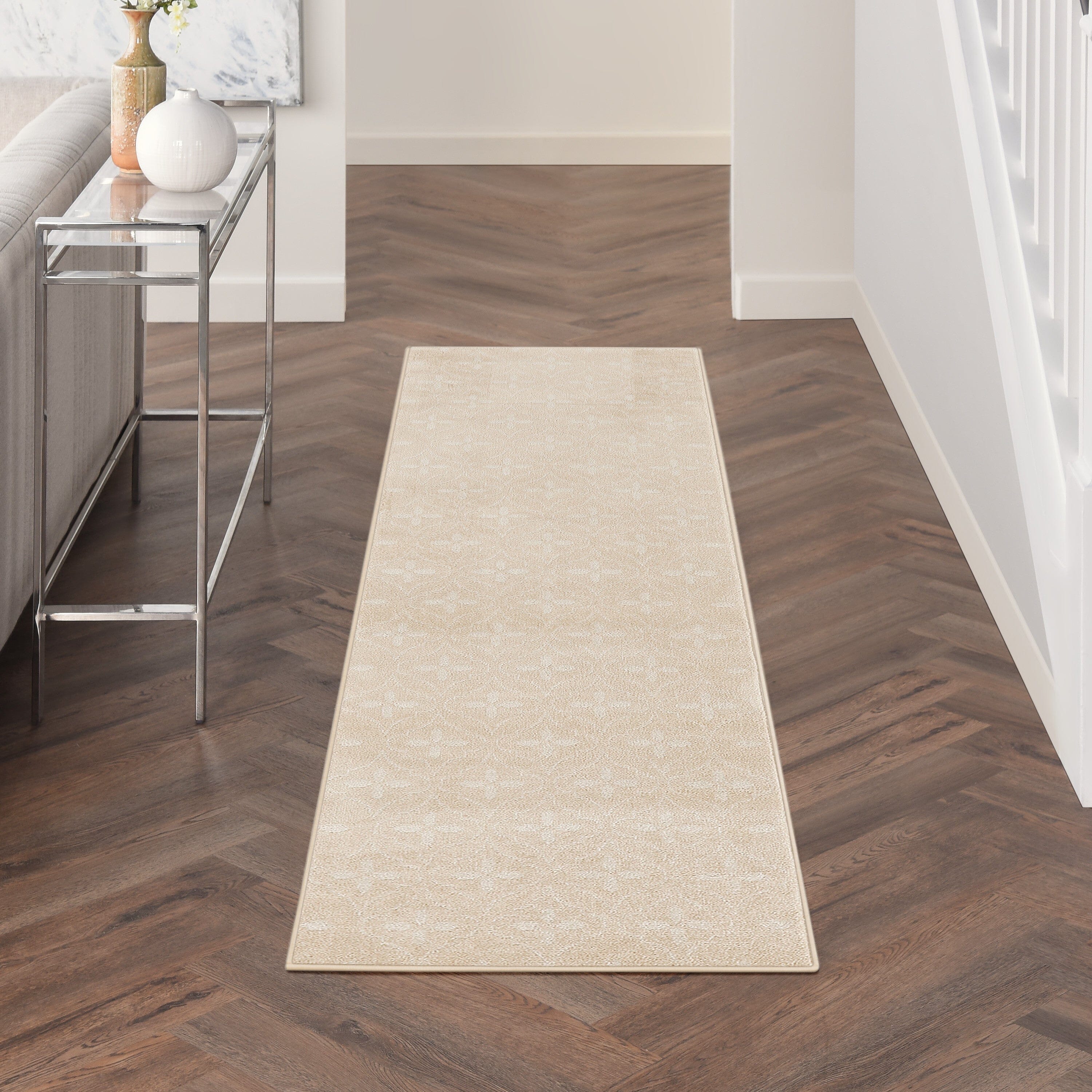 Nourison Essentials Ivory Beige Modern Rug RUG Nourison