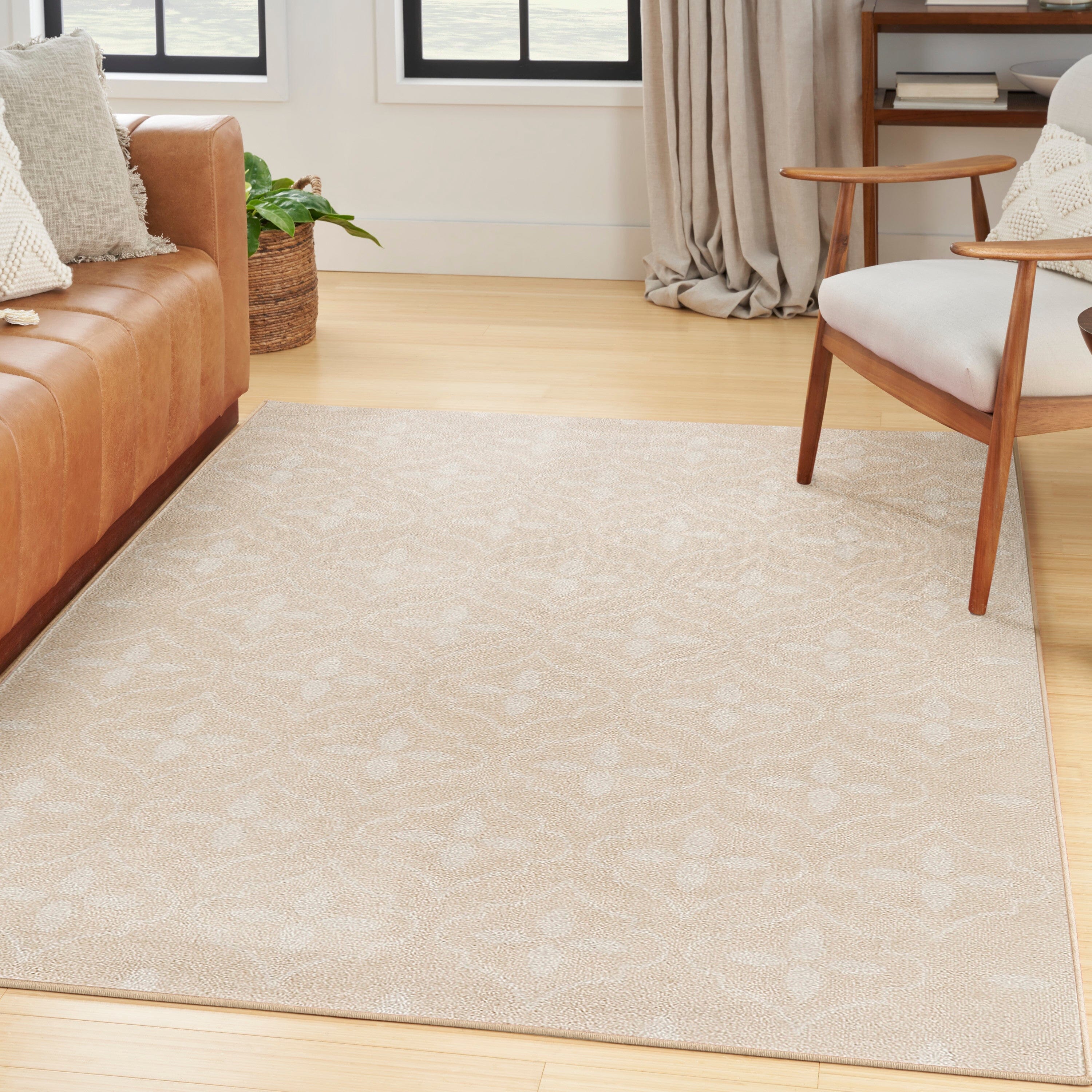 Nourison Essentials Ivory Beige Modern Rug RUG Nourison