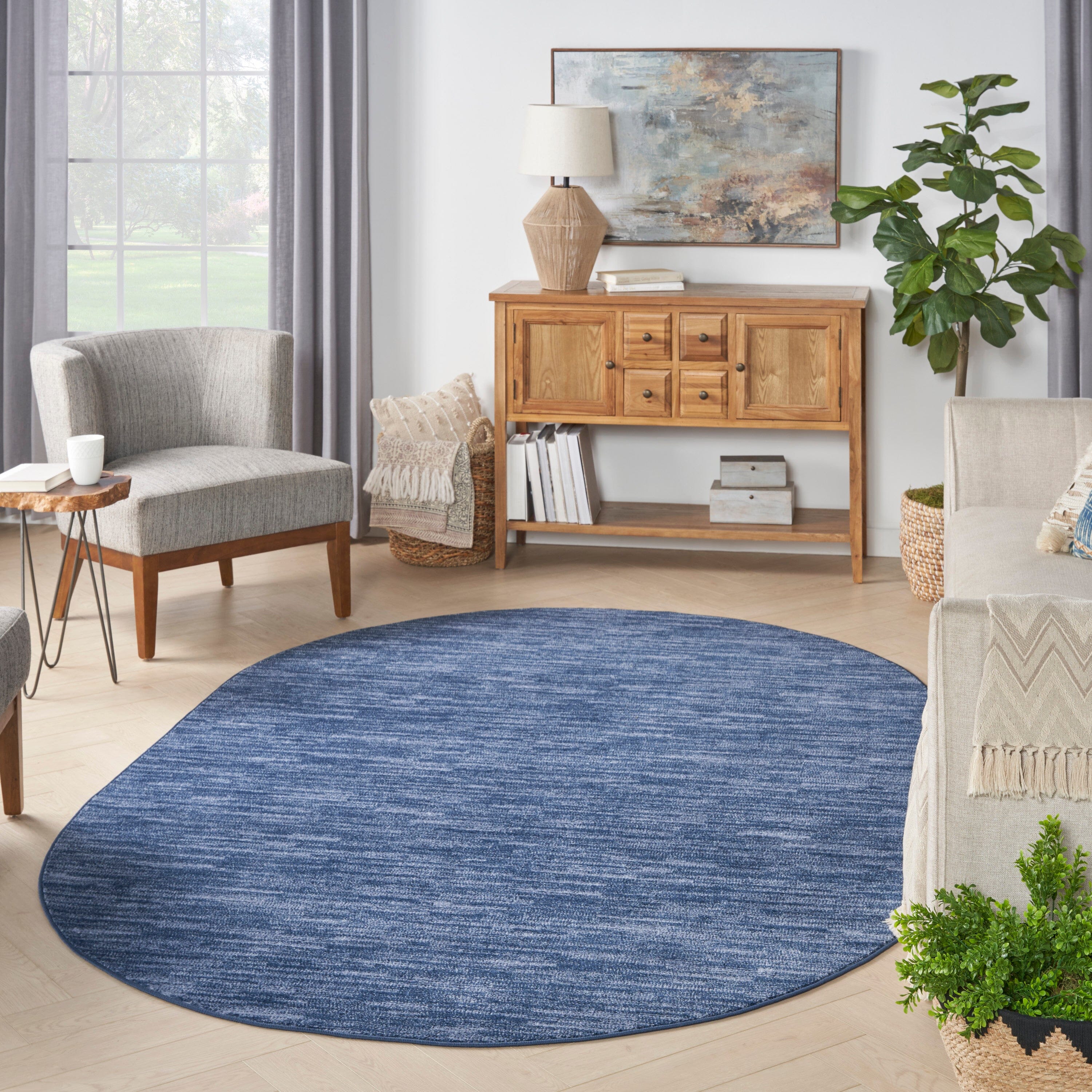 Nourison Essentials Navy Blue Outdoor Rug RUG Nourison