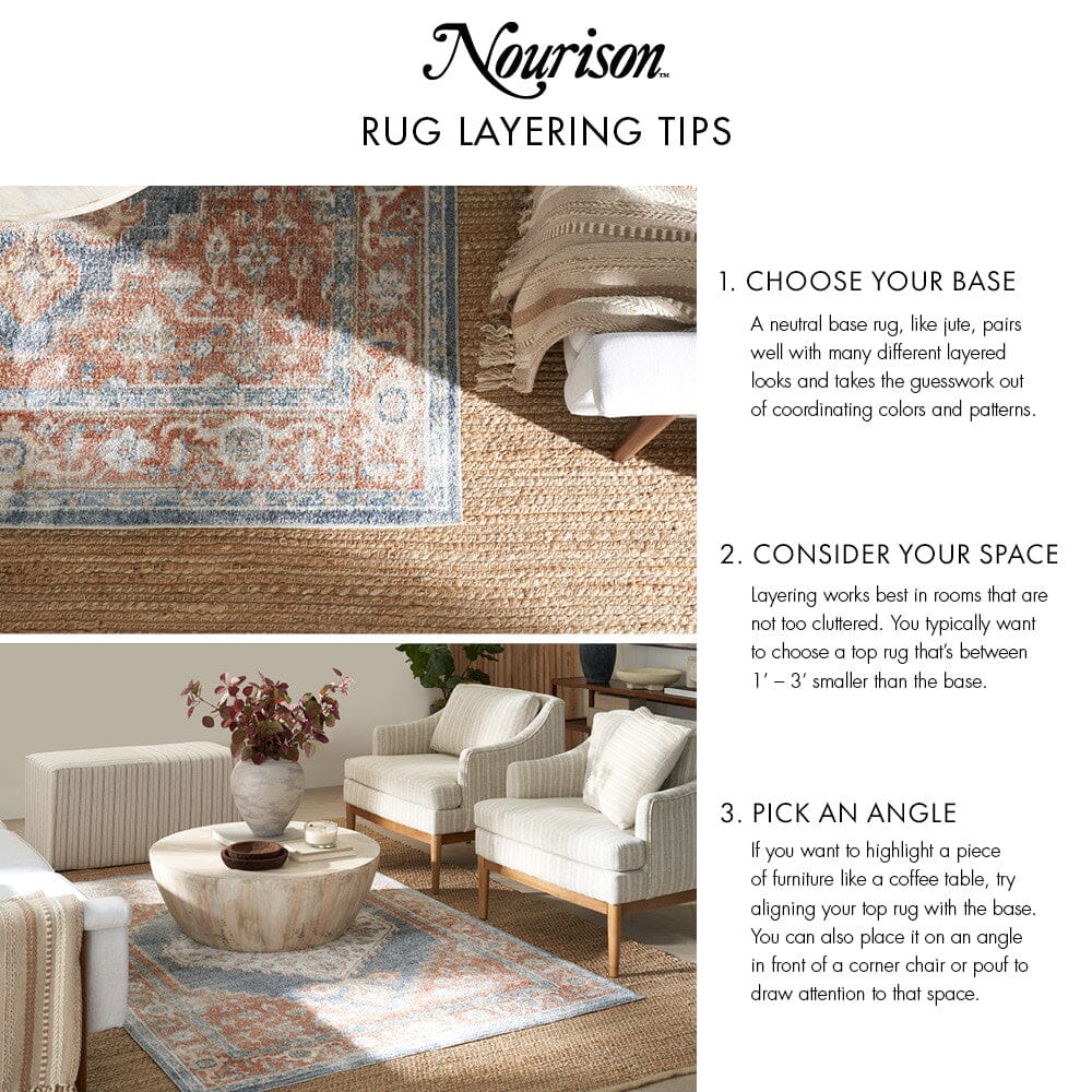 Nourison Essentials Persian Beige Blue Vintage Rug RUG Nourison