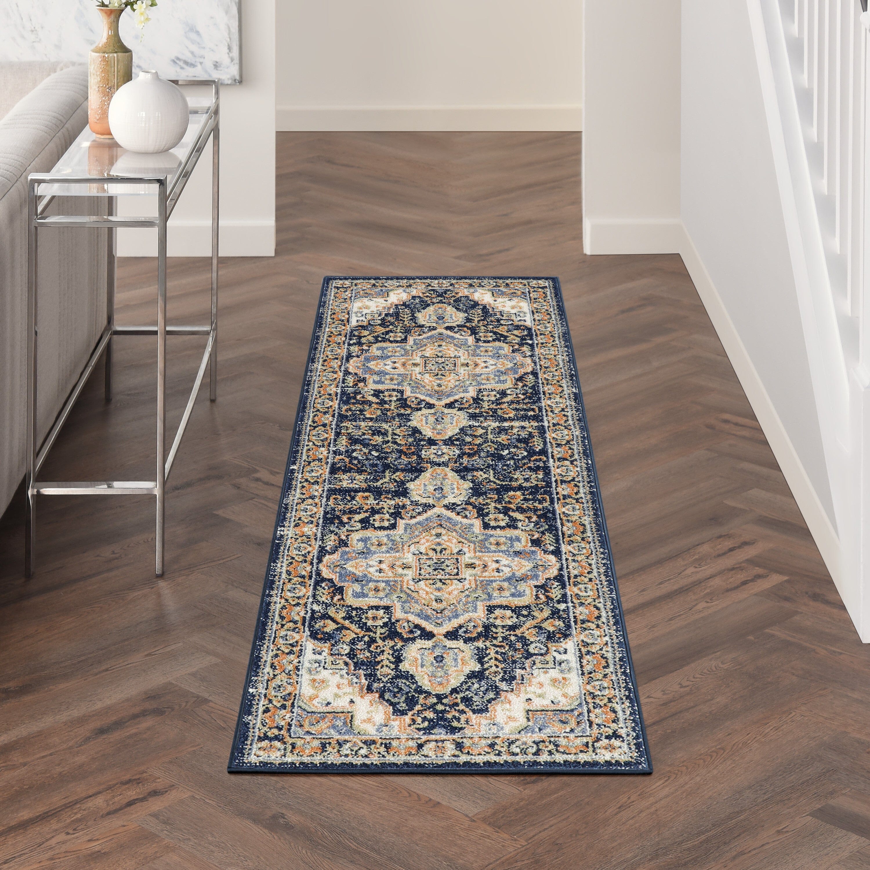 Nourison Essentials Persian Navy Vintage Rug RUG Nourison