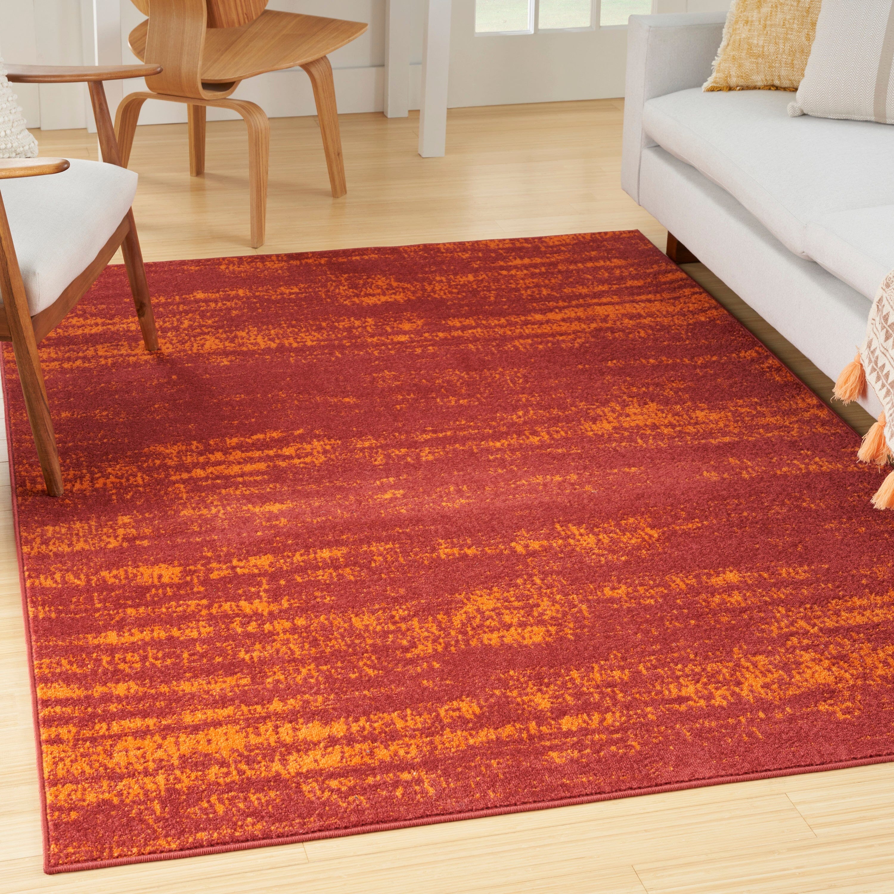 Nourison Essentials Red Modern Rug RUG Nourison