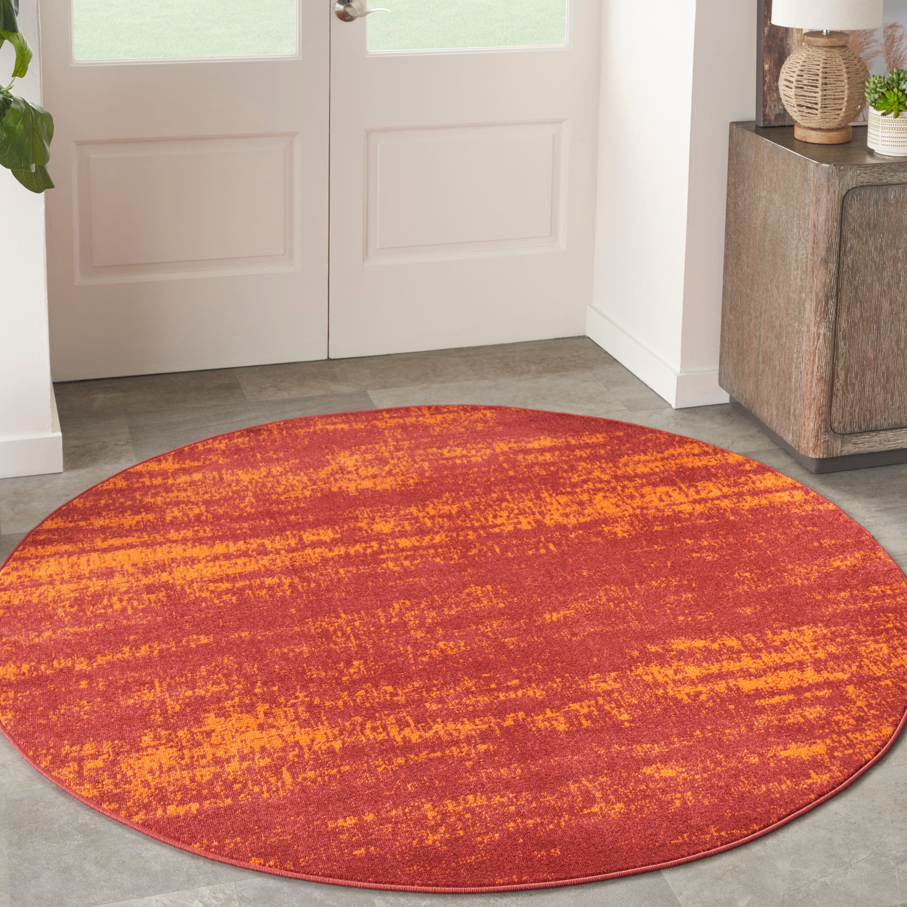 Nourison Essentials Red Modern Rug RUG Nourison