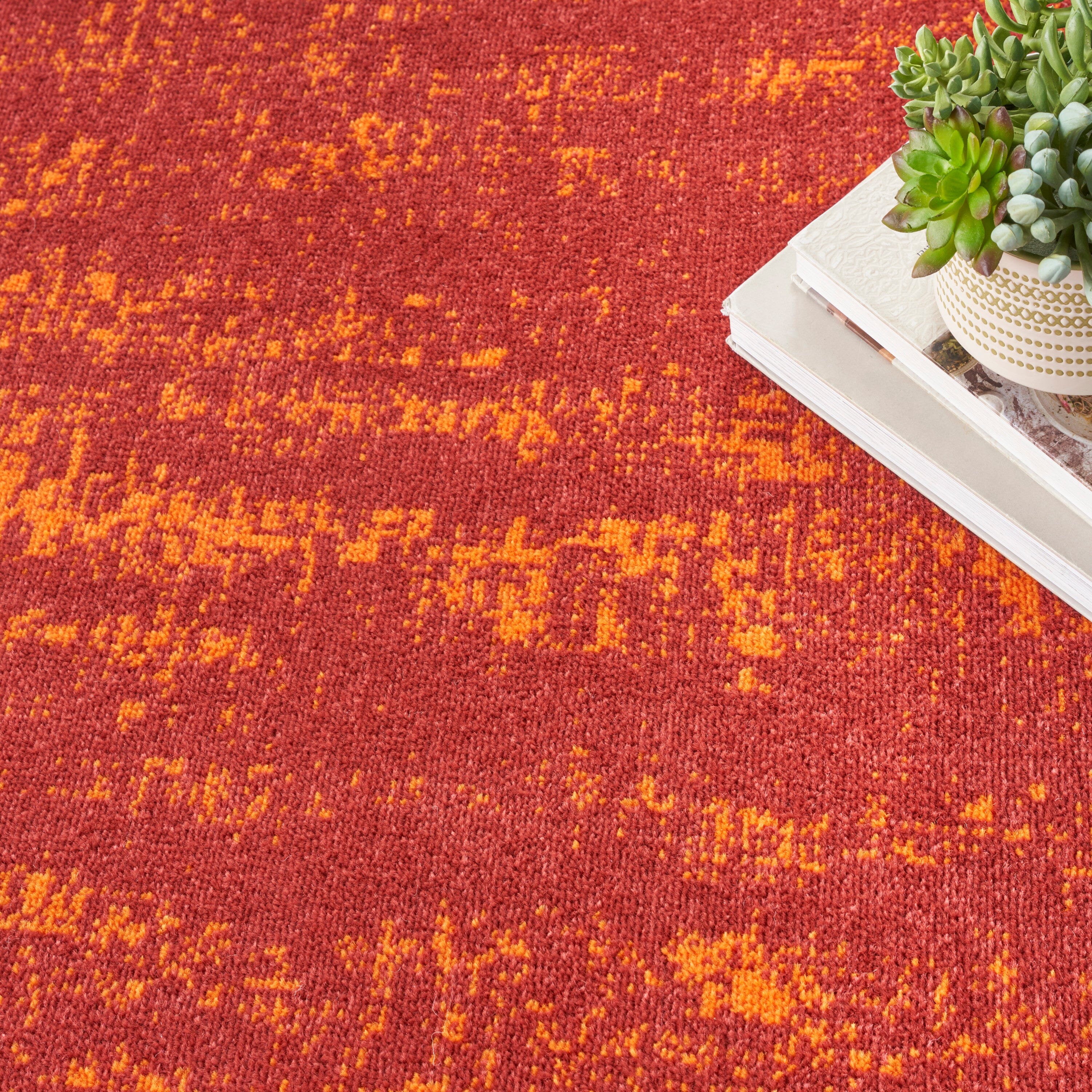 Nourison Essentials Red Modern Rug RUG Nourison