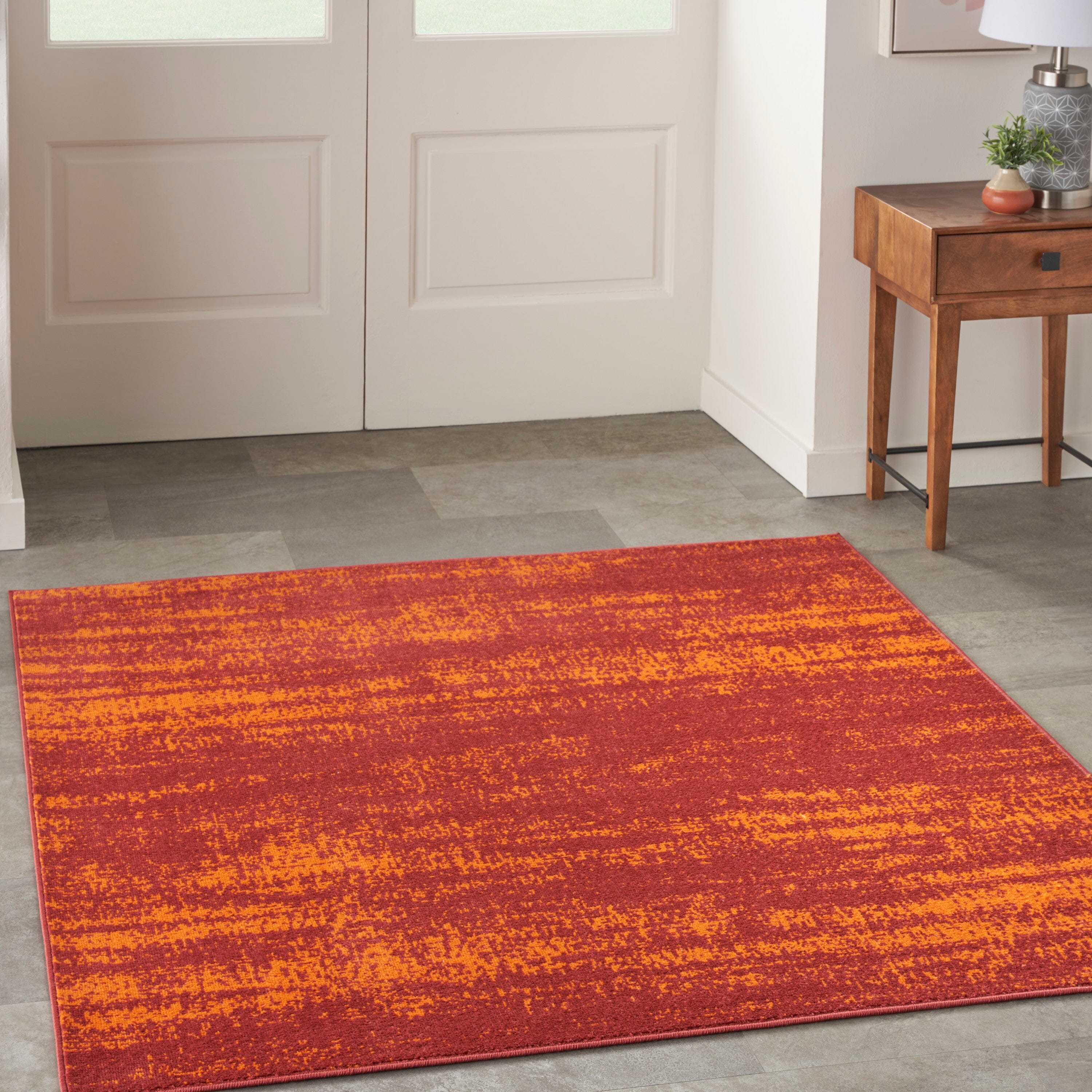 Nourison Essentials Red Modern Rug RUG Nourison