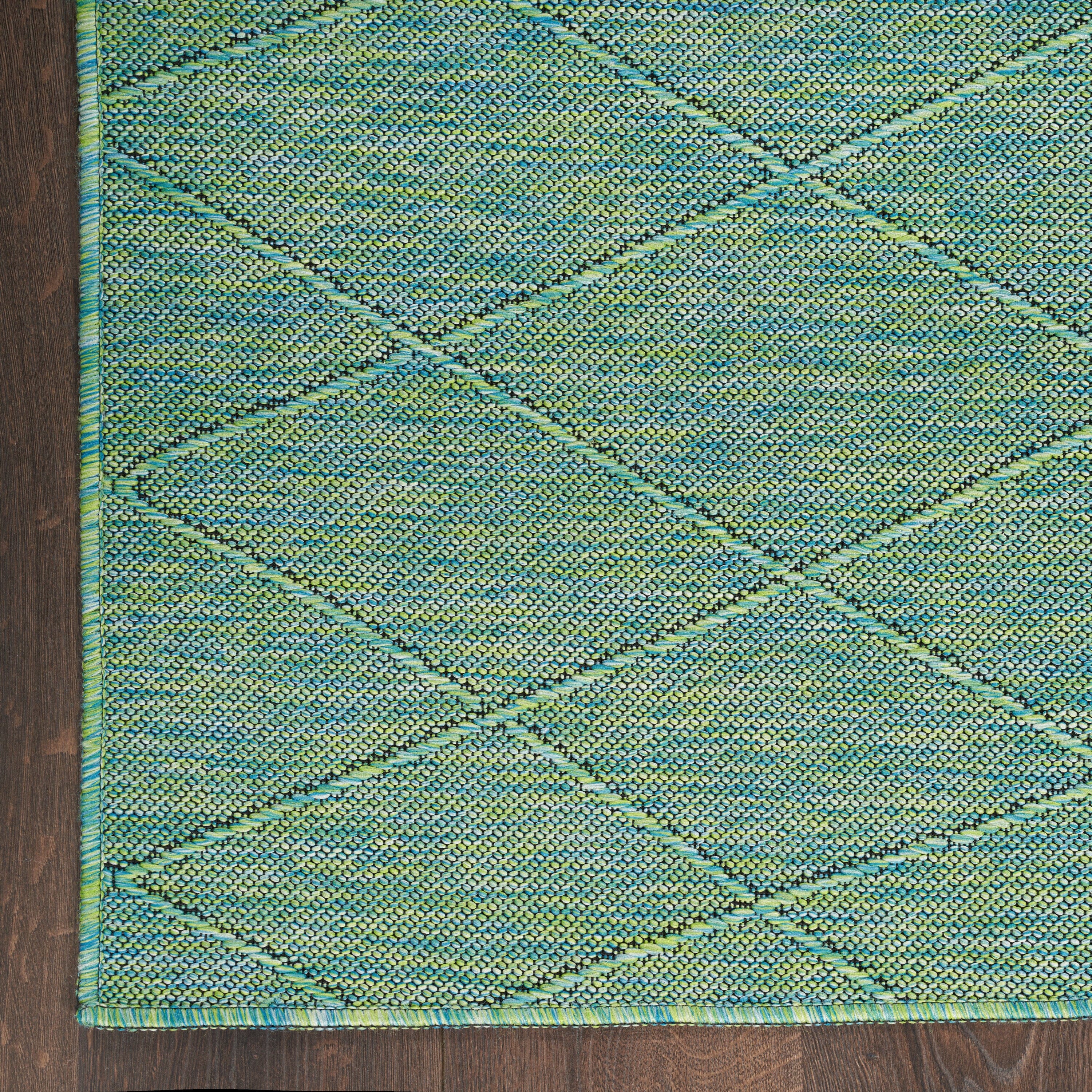 Nourison Washable Solutions Blue Green Modern Rug WSL01 RUG Nourison