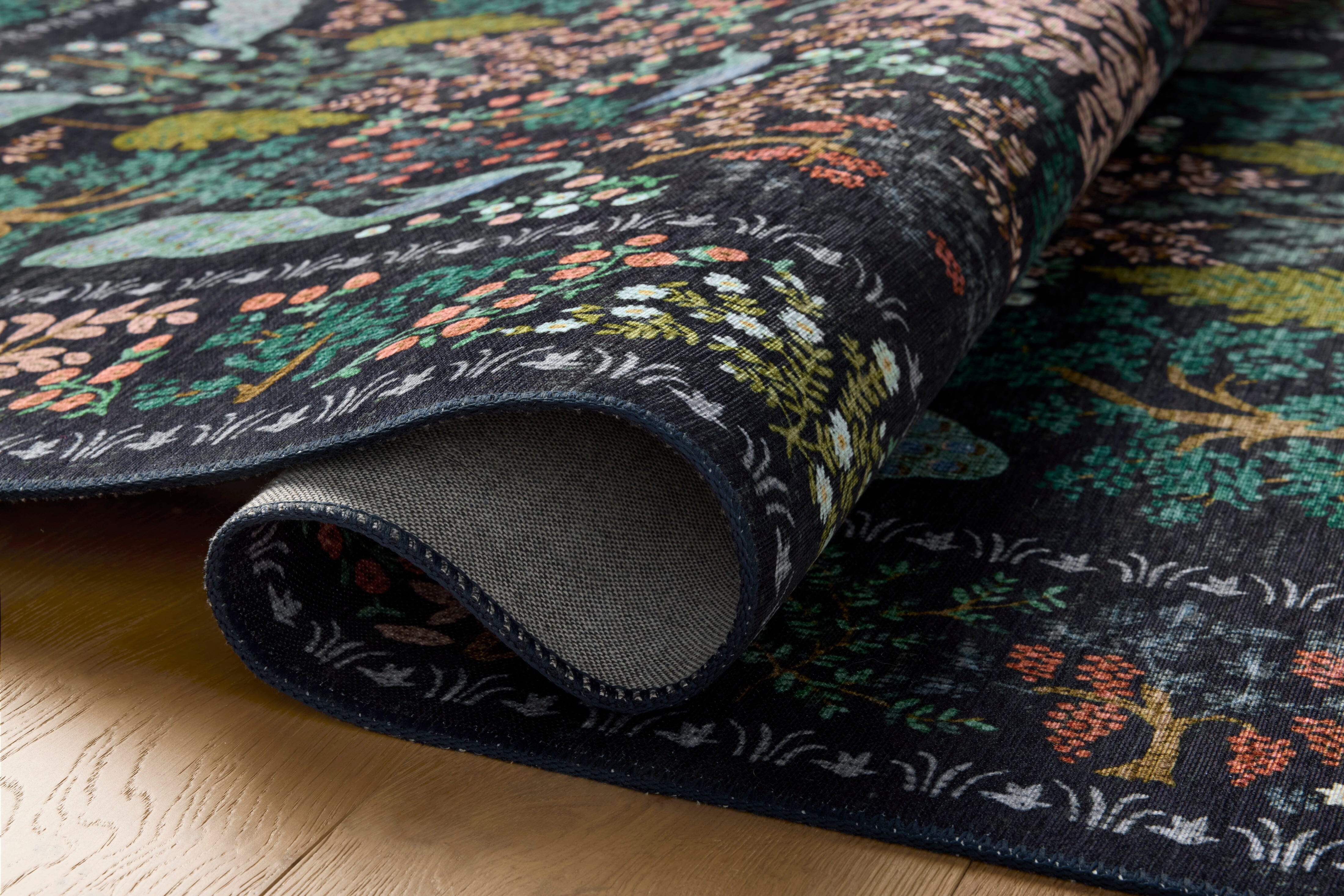 Rifle Paper Co. x Loloi Canopy Rug | Charcoal CNP-05 | Huck & Peck
