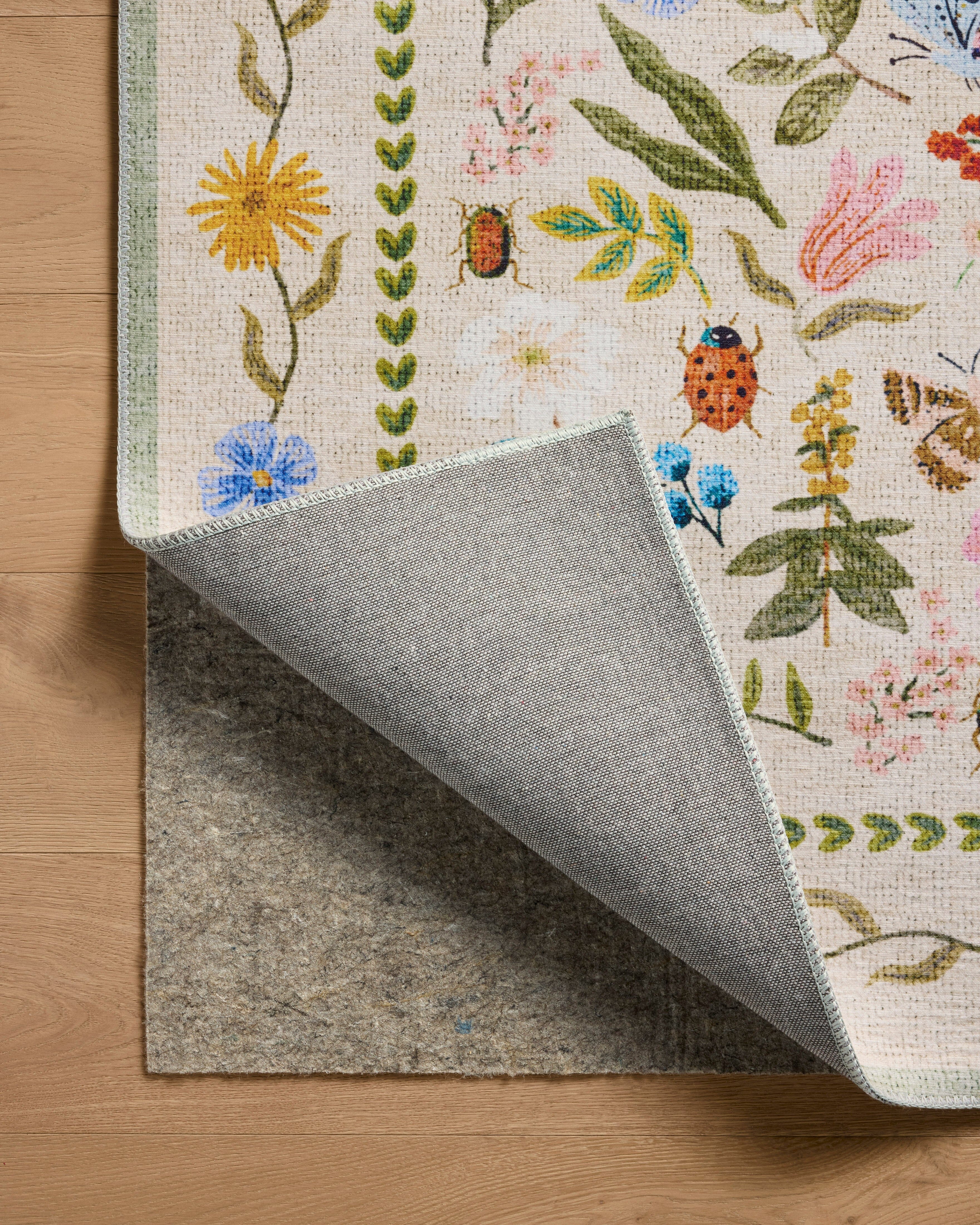 rug カシゴラ クルーネックプルオーバー Rifle Paper Co. x Loloi Canopy Rug | Cream CNP-04 | Huck & Peck