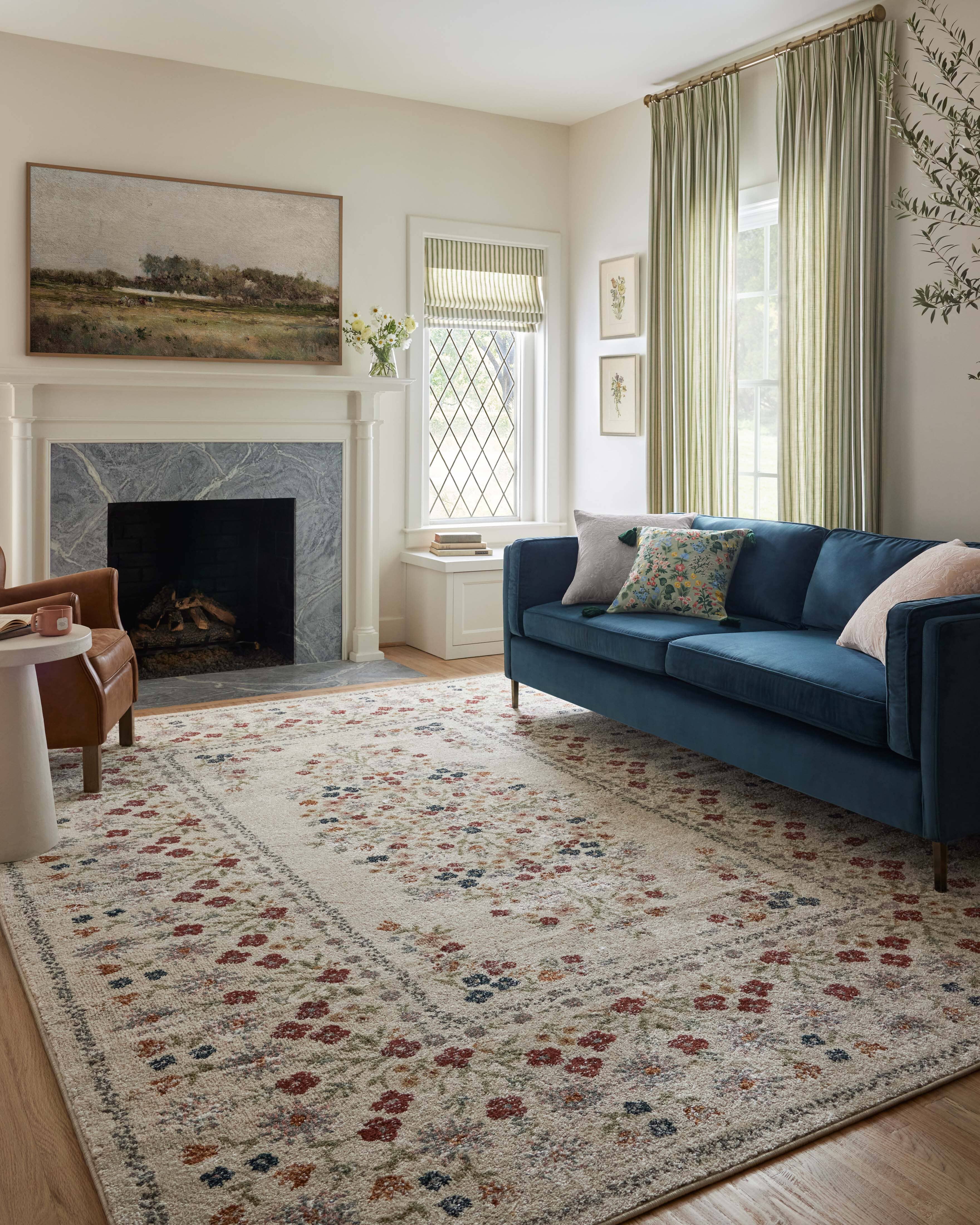 Rifle Paper Co. x Loloi Laurel Rug | Linen LAU-02 | Huck & Peck