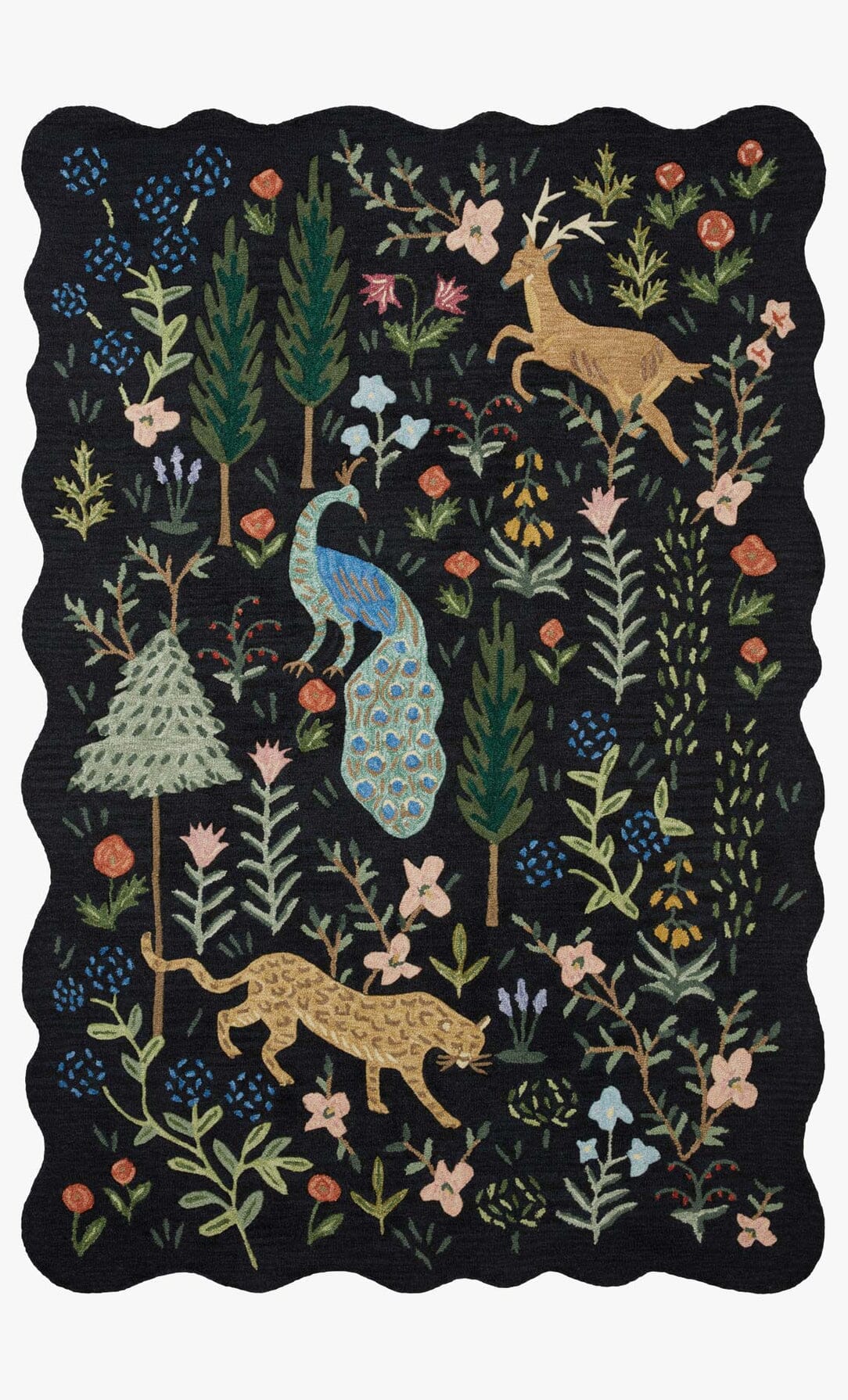 Rifle Paper Co. x Loloi Midnight Menagerie Silhouette Rug | Black Rugs Rifle Paper Co. x Loloi