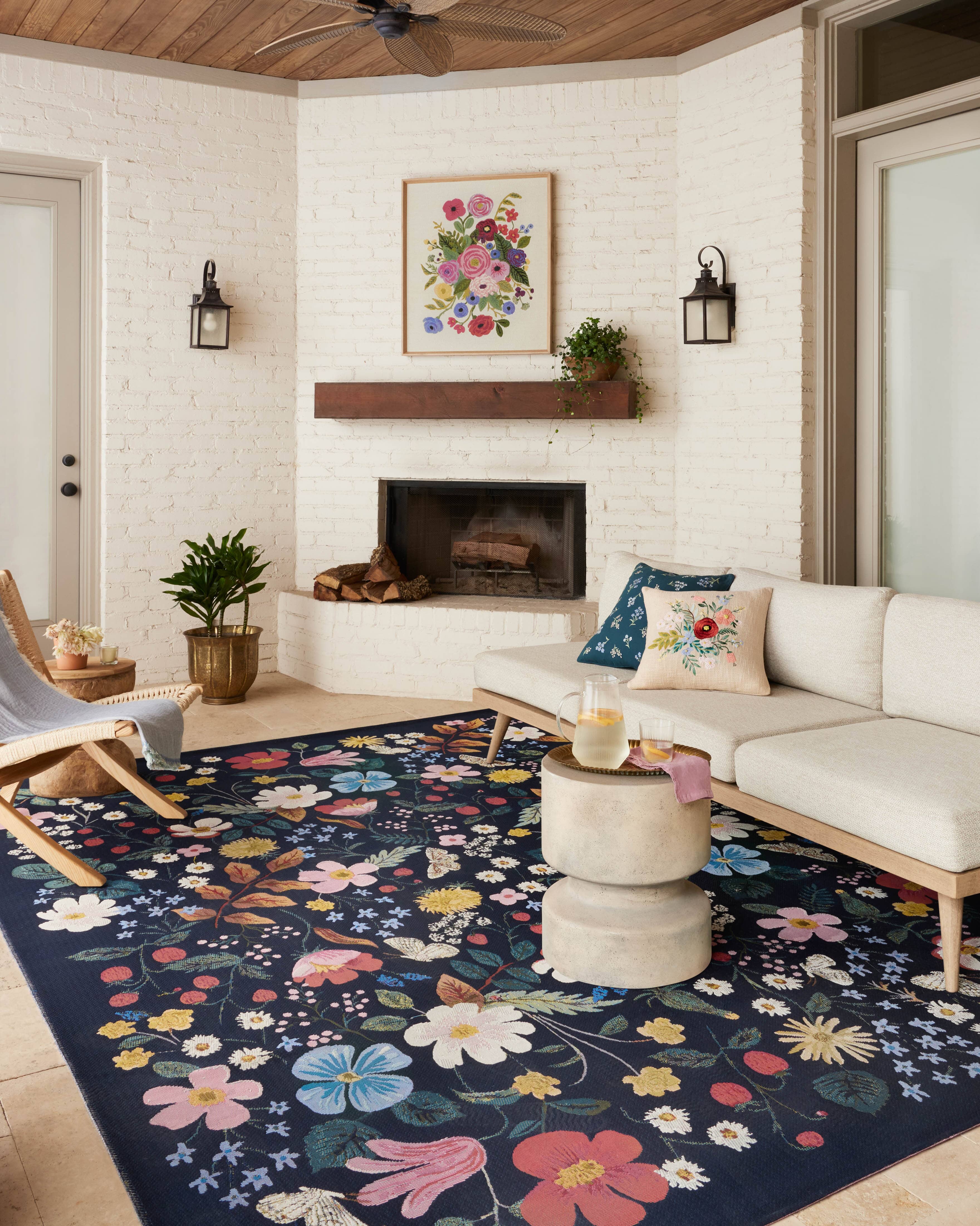 Rifle Paper Co. x Loloi Perennial Rug | Black PRN-02 | Huck & Peck