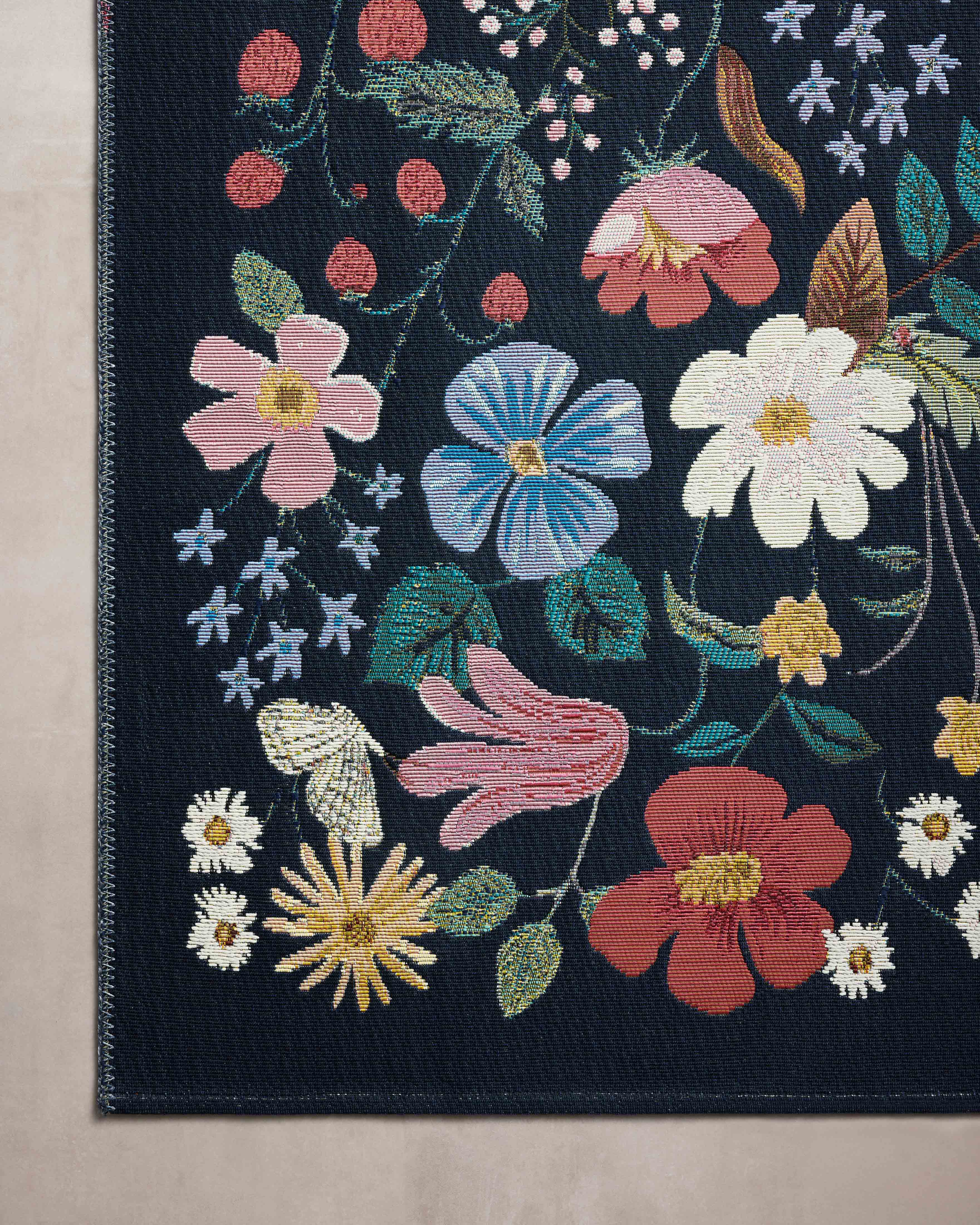 Rifle Paper Co. x Loloi Perennial Rug | Black PRN-02 | Huck & Peck