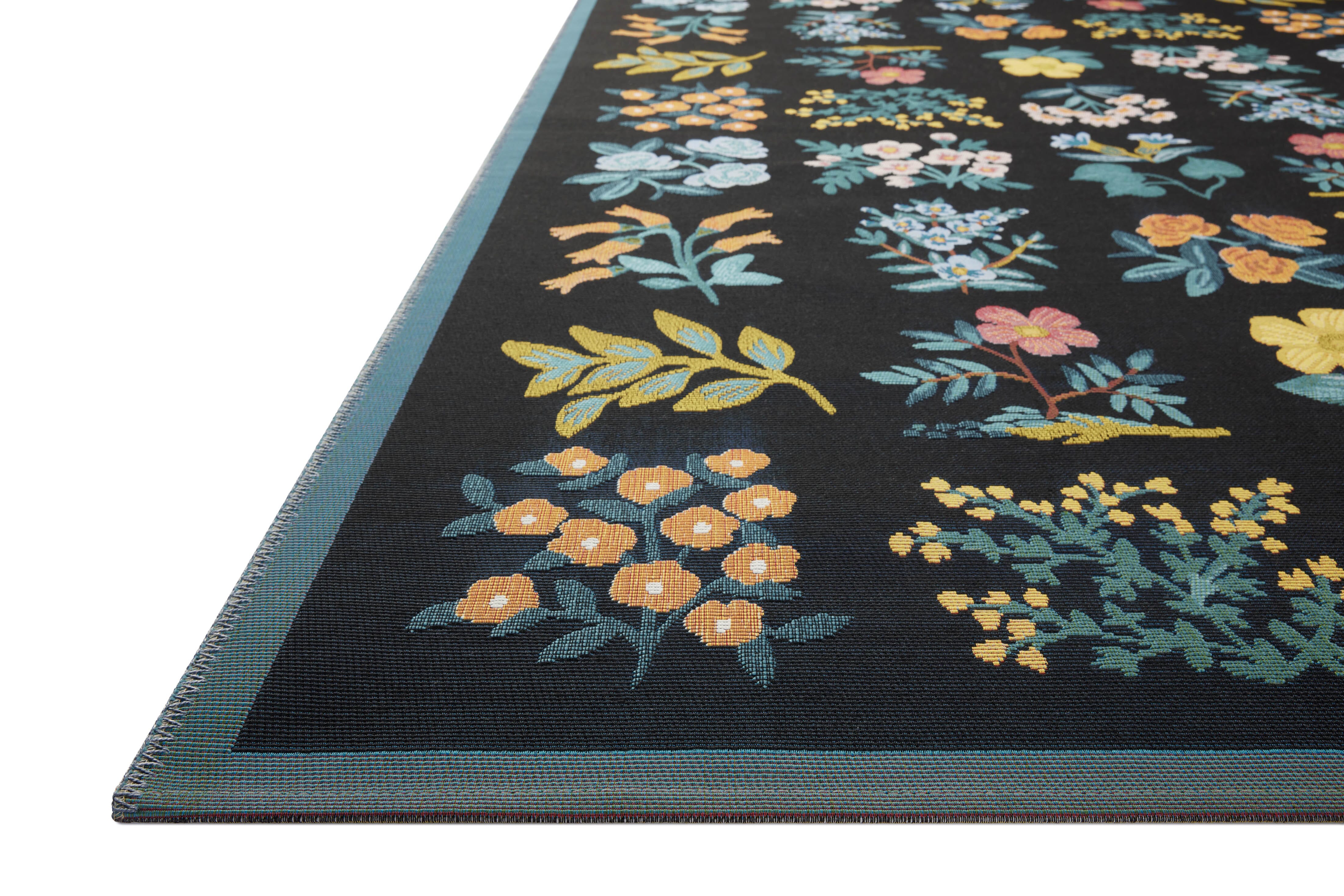 Rifle Paper Co. x Loloi Perennial Rug | Black PRN-03 Rugs Rifle Paper Co. x Loloi