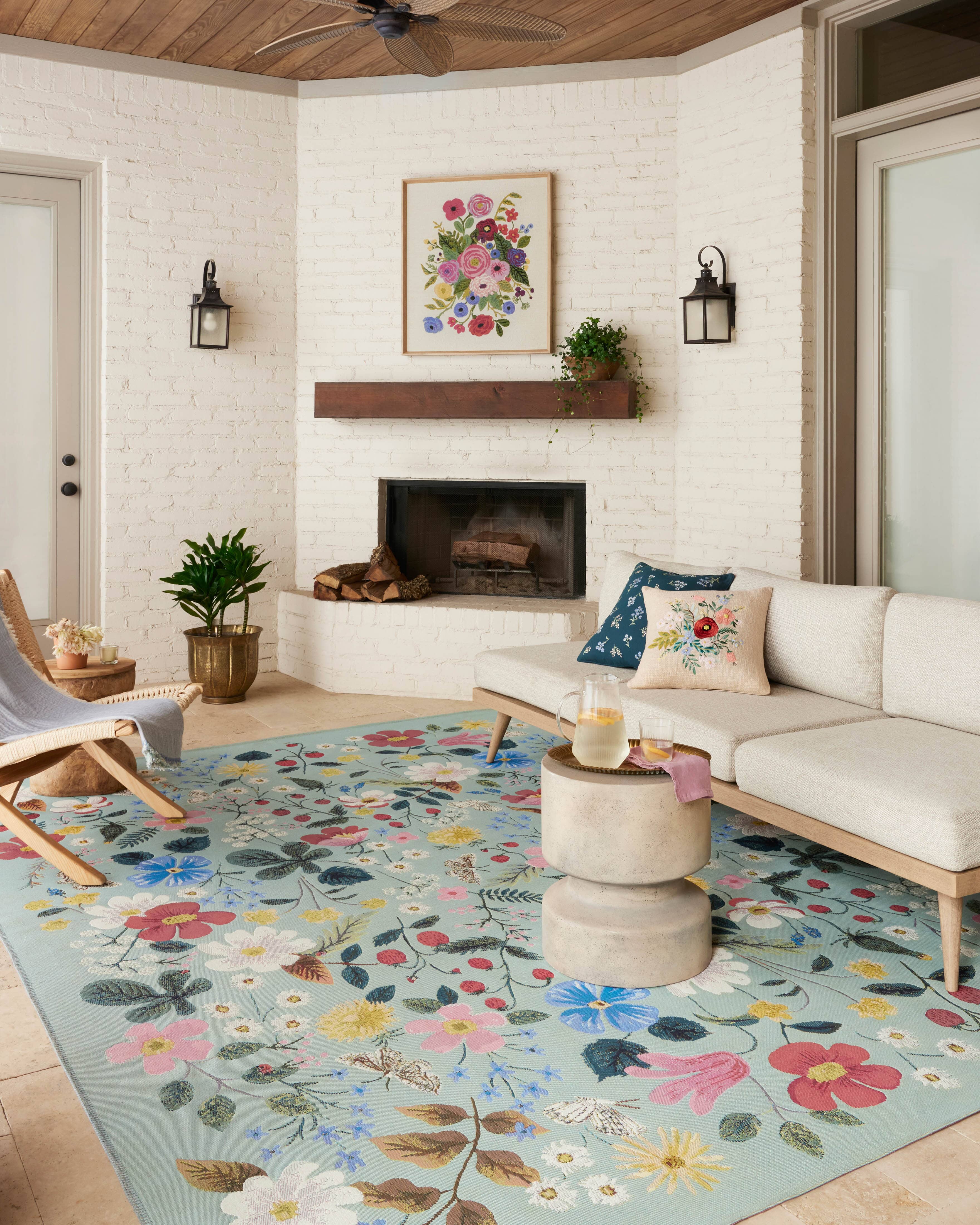 Rifle Paper Co. x Loloi Perennial Rug | Mint PRN-02 | Huck & Peck