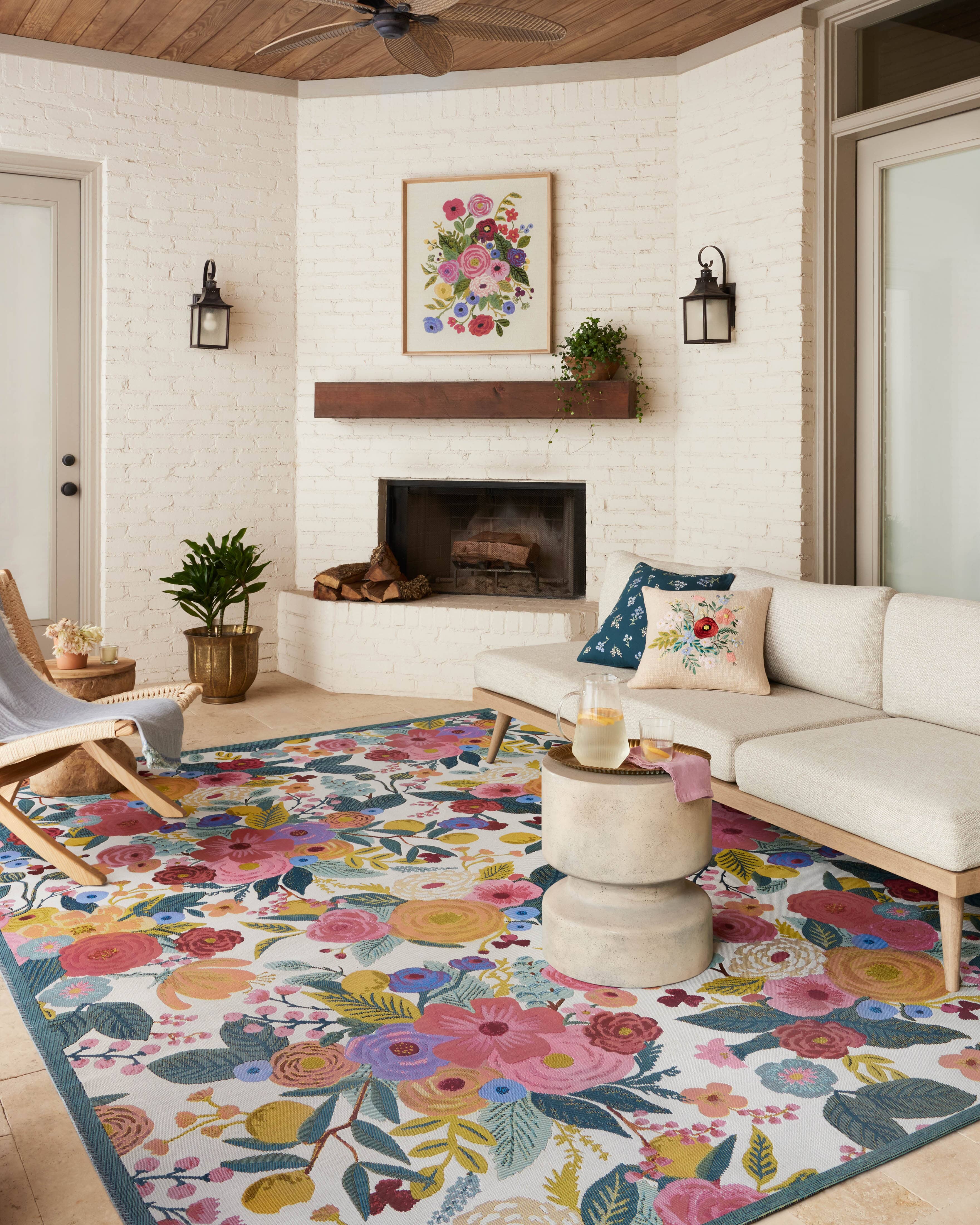 Rifle Paper Co. x Loloi Perennial Rug | Rose PRN-04 | Huck & Peck