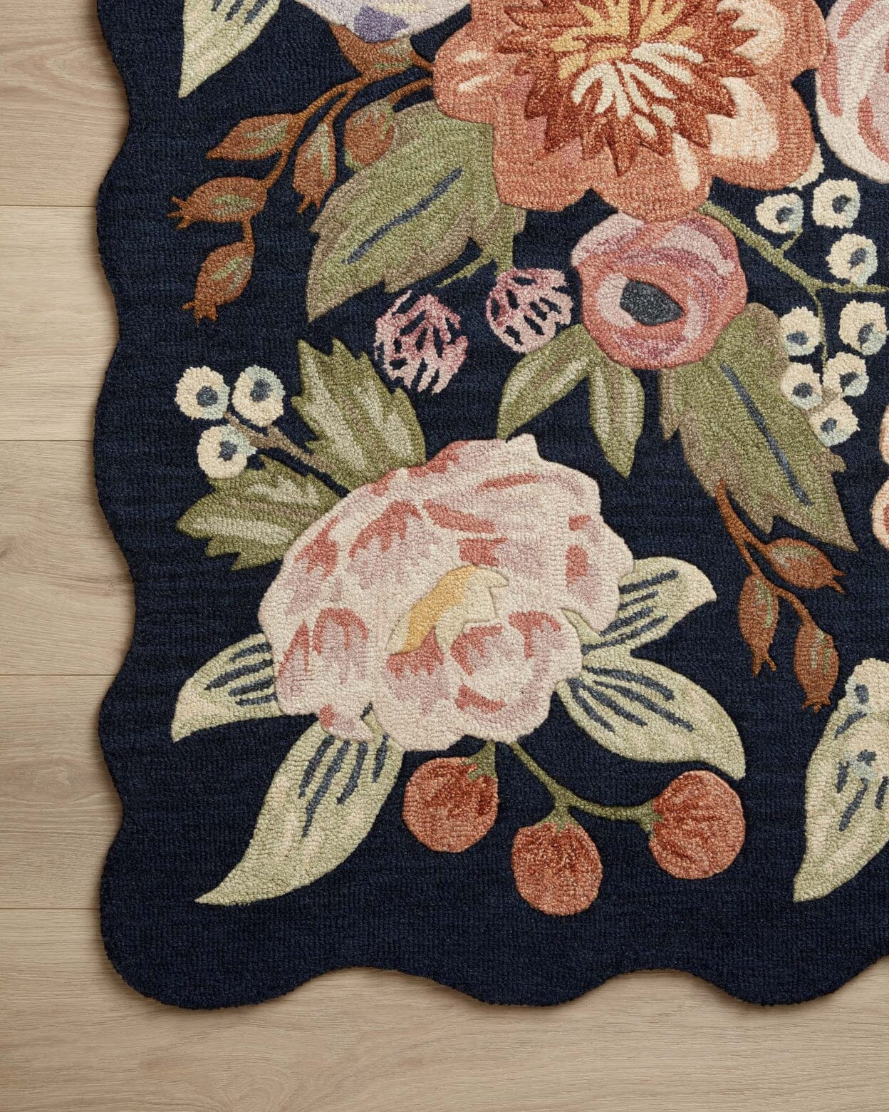 Rifle Paper Co. x Loloi Vintage Blossom Silhouette Rug | Navy