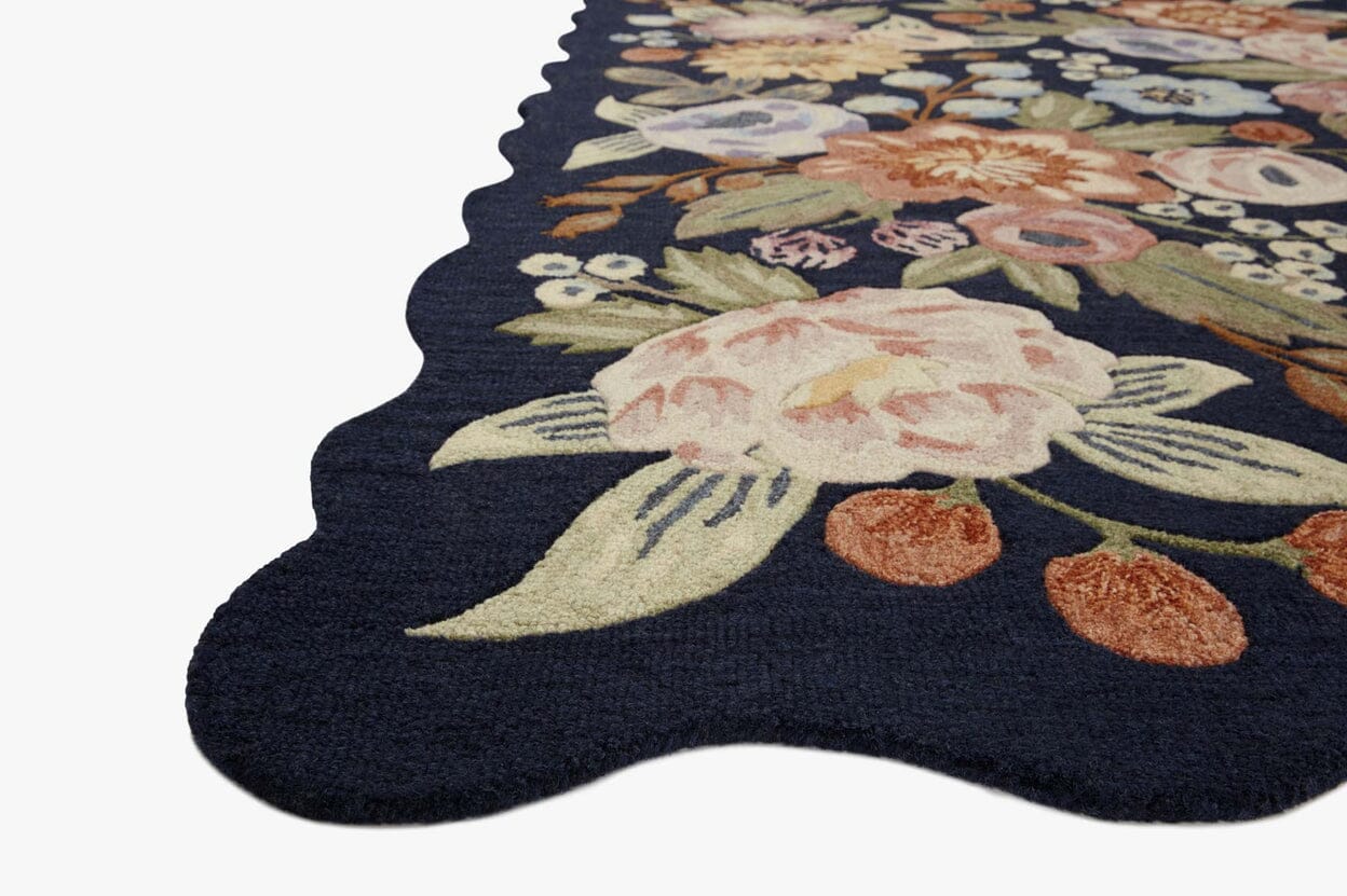 Rifle Paper Co. x Loloi Vintage Blossom Silhouette Rug | Navy