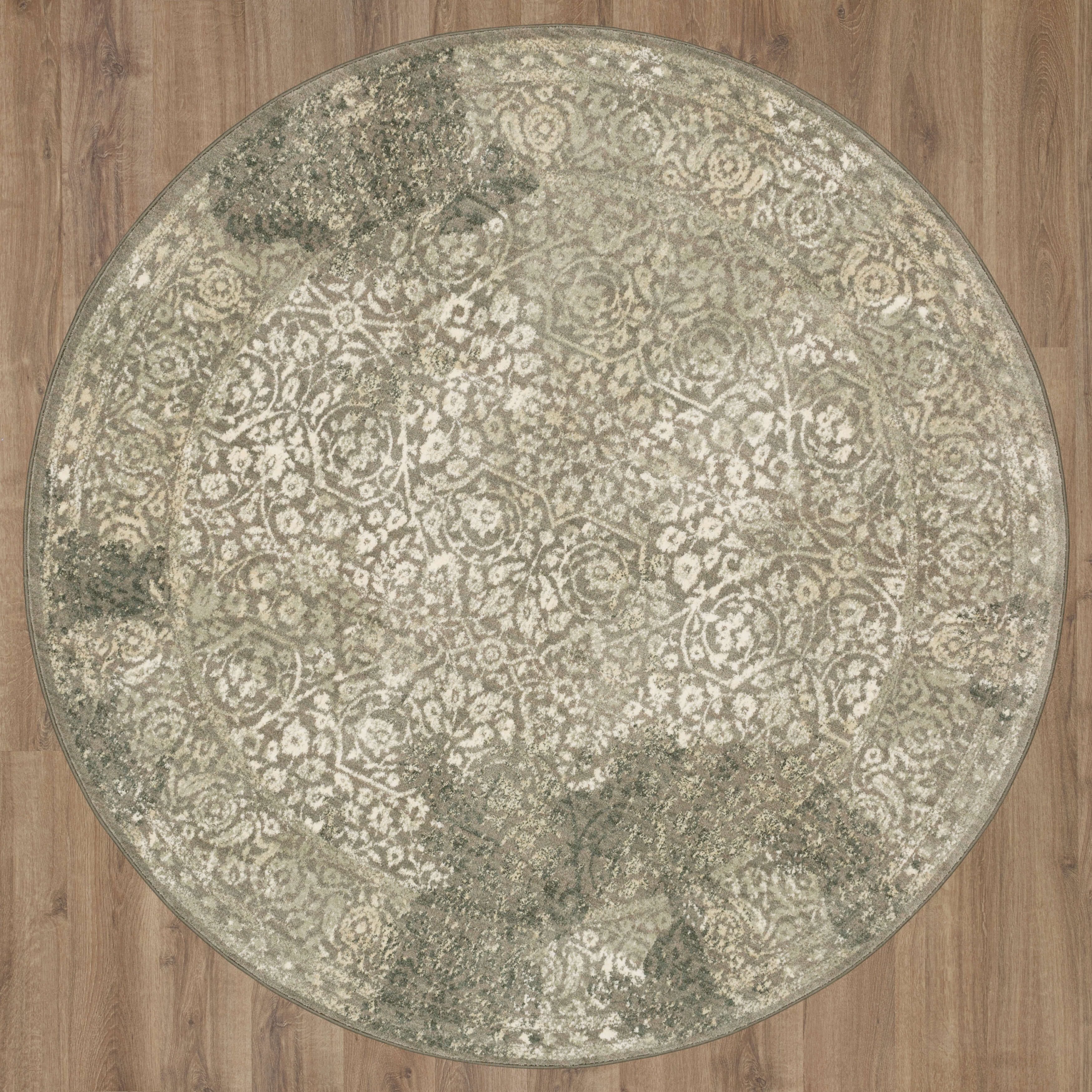 Ayr Willow Grey 8' Round Karastan Rugs