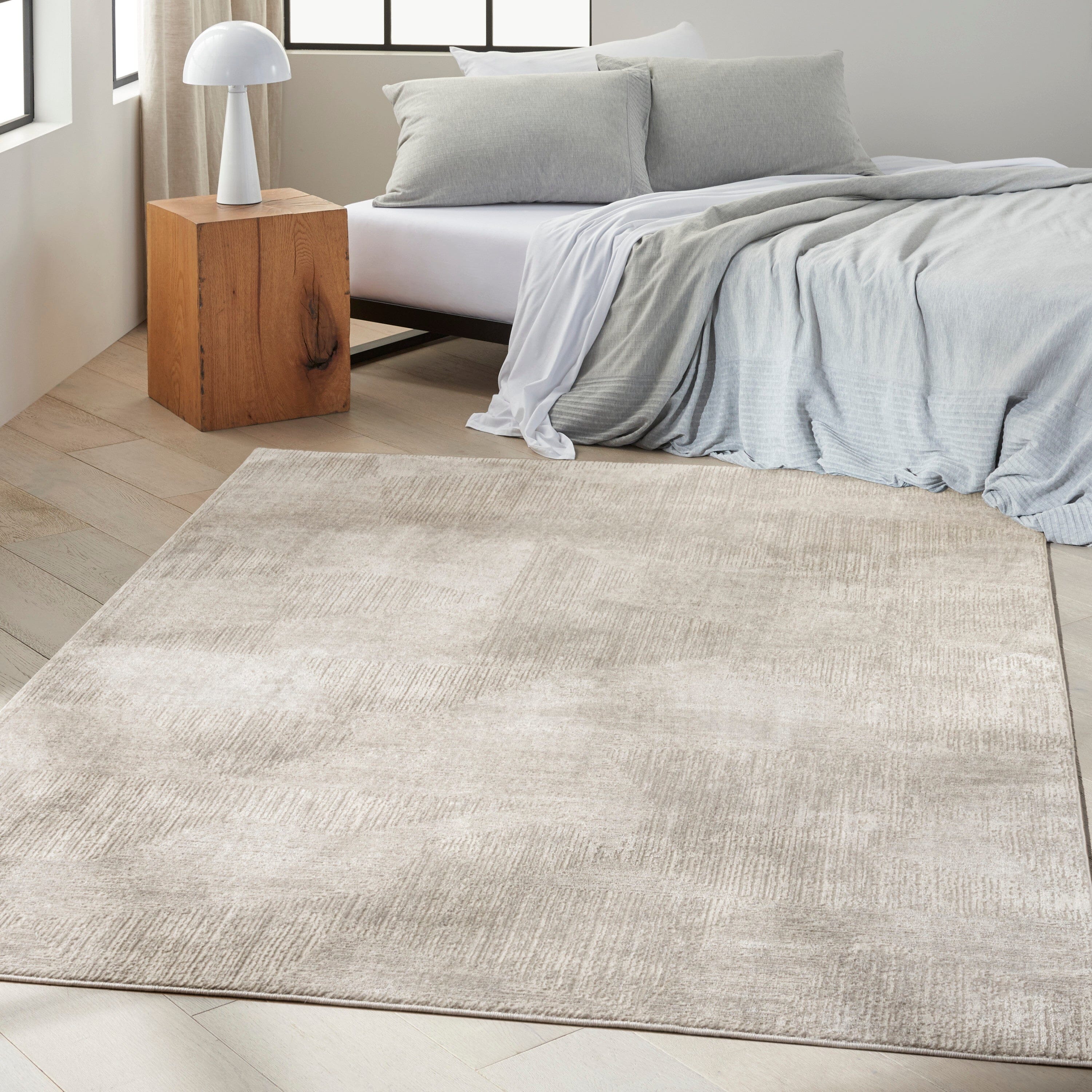 Calvin Klein CK024 Irradiant 3'11" x 5'11" Silver Modern Indoor Rug Rug Calvin Klein