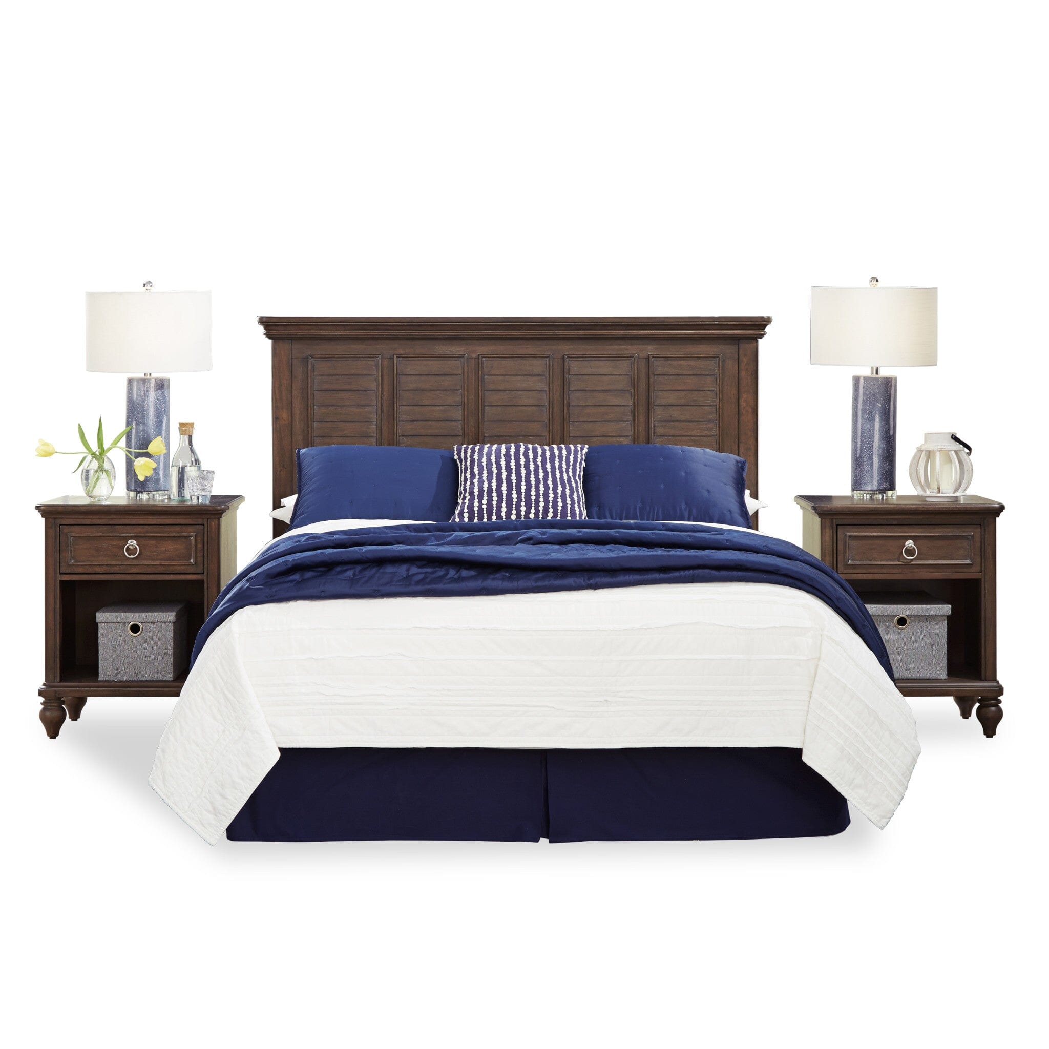 Coastal Queen Headboard and Two Nightstands By Southport Queen Bedroom Set Southport