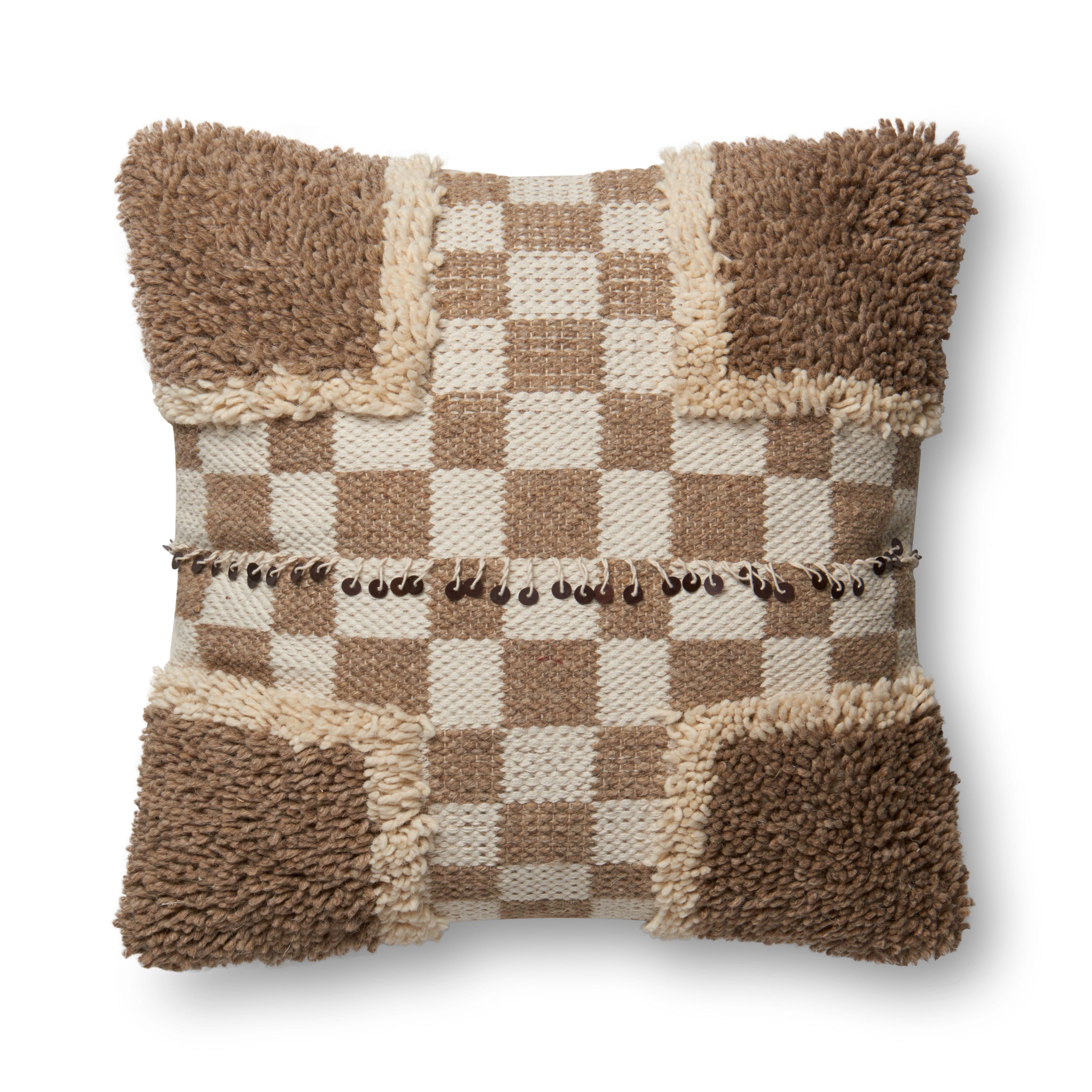 ED Ellen DeGeneres Crafted by Loloi Pillow | Beige / Brown ED Ellen DeGeneres Crafted by Loloi