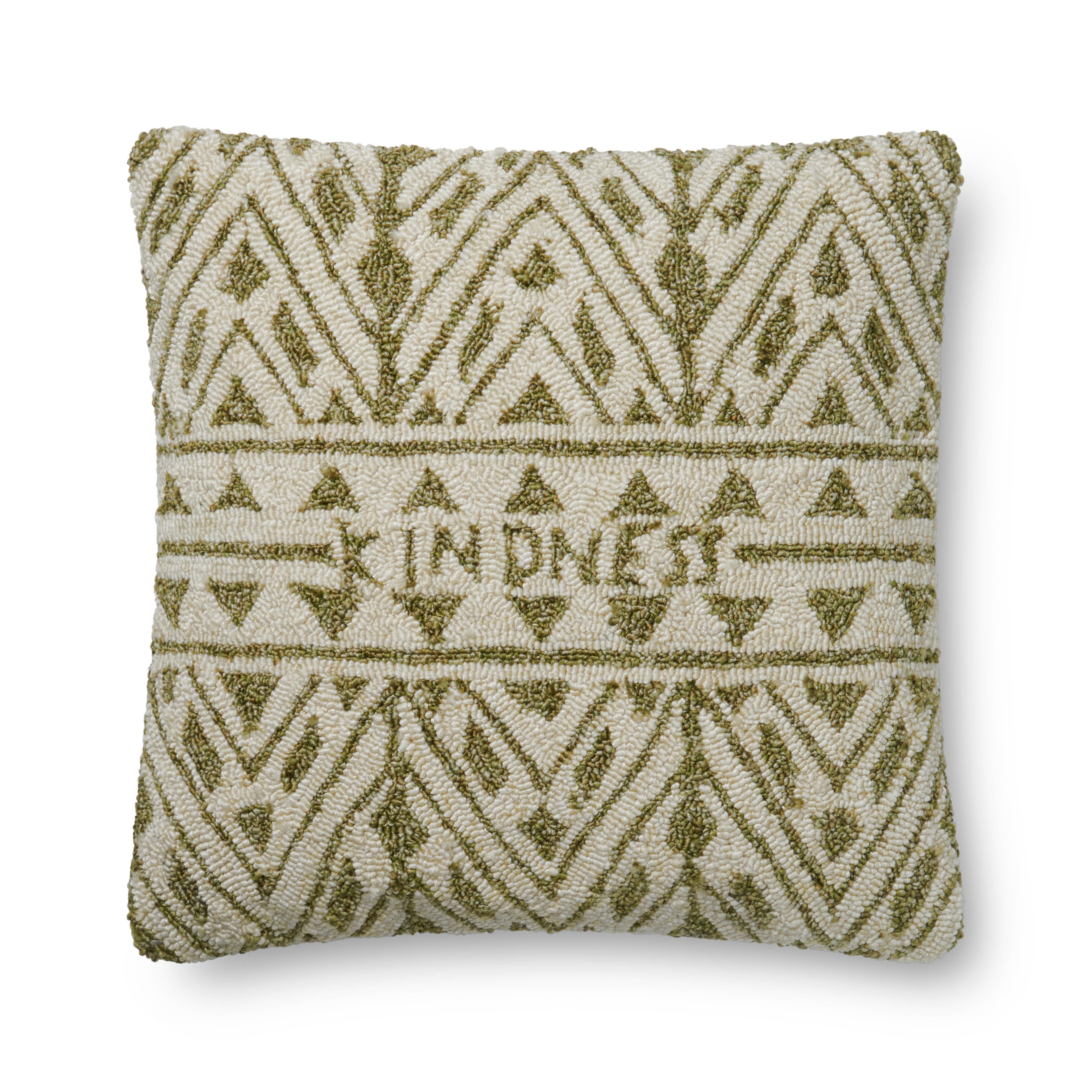 ED Ellen DeGeneres Crafted by Loloi Pillow | Green / Ivory ED Ellen DeGeneres Crafted by Loloi