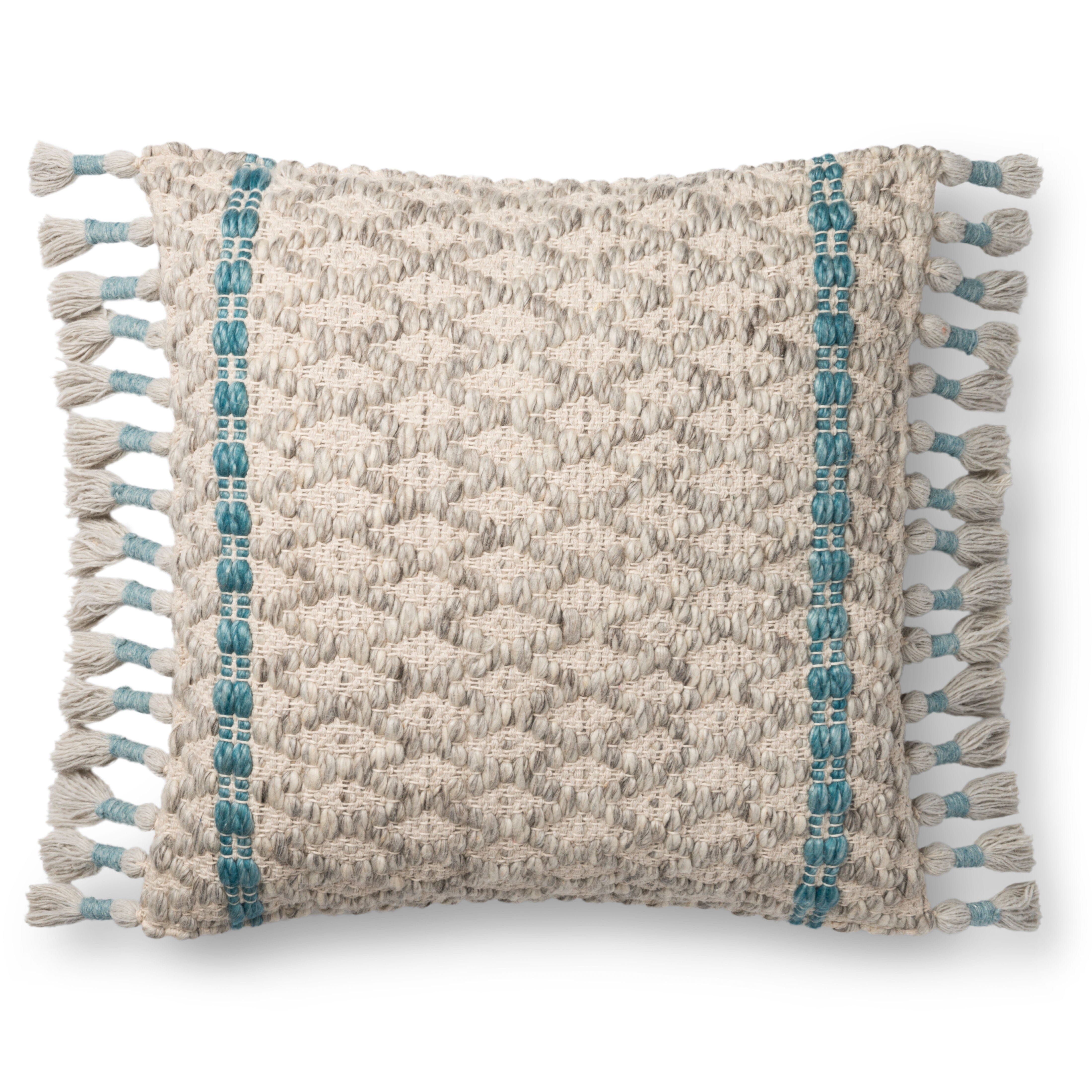 ED Ellen DeGeneres Crafted by Loloi Pillow | Grey / Blue ED Ellen DeGeneres Crafted by Loloi
