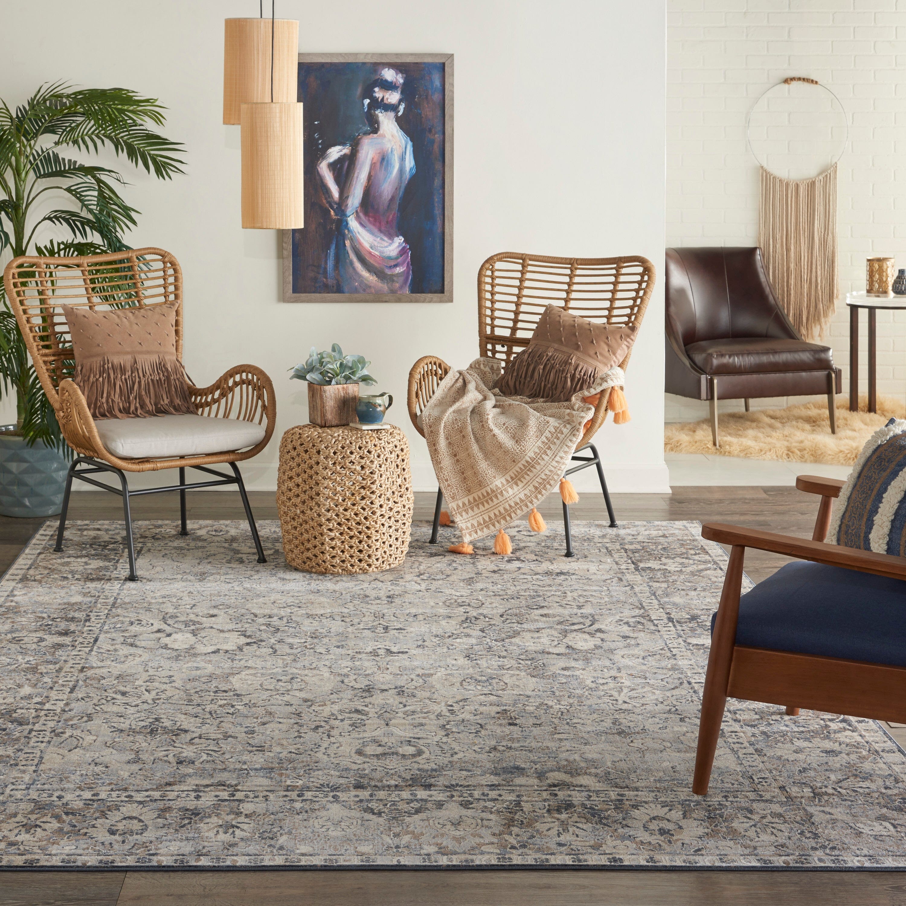 kathy ireland Home Malta 9' x 12' Slate Vintage Indoor Rug Rug kathy ireland Home