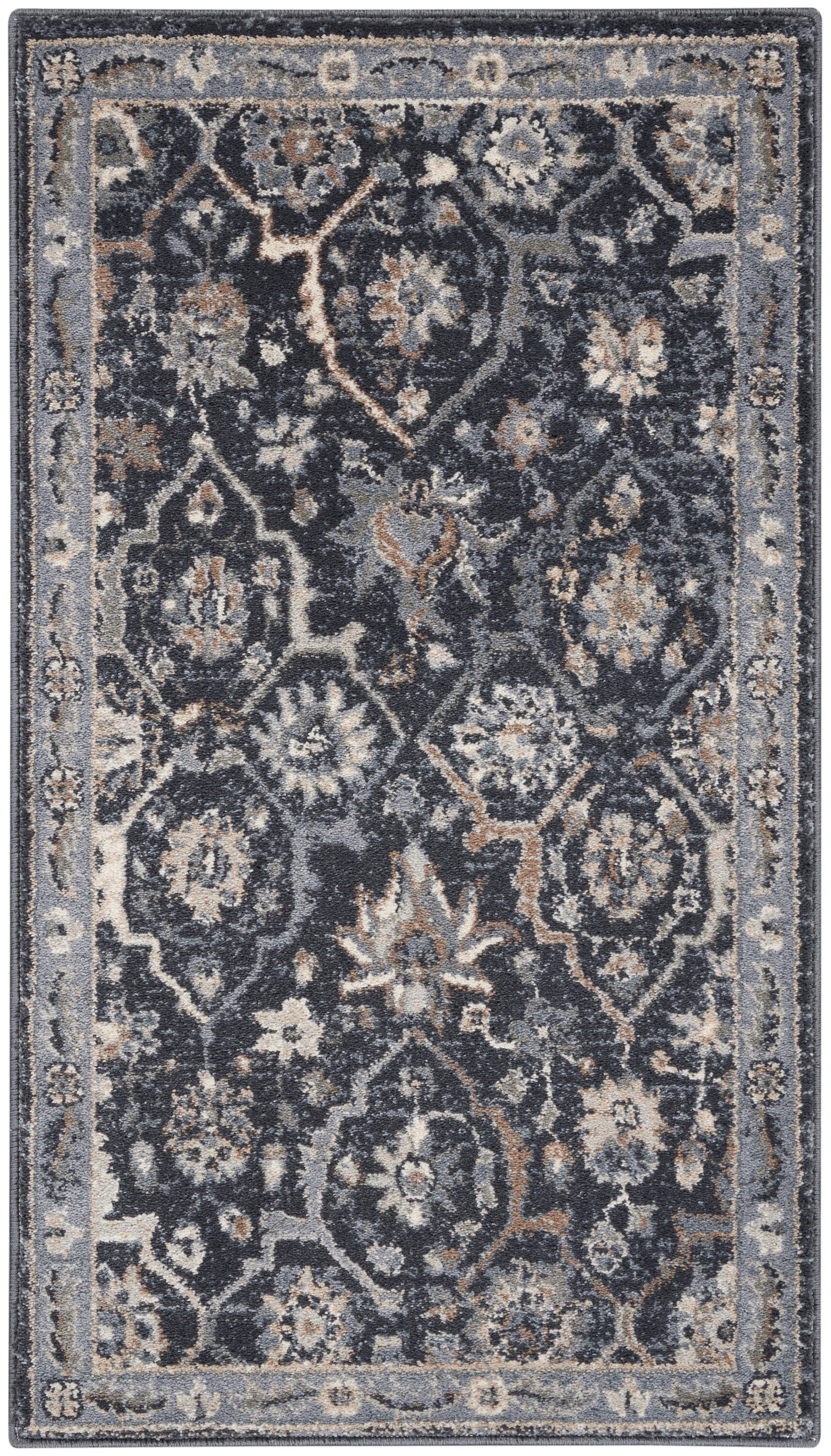 kathy ireland Home Moroccan Celebration 2'2" x 3'9" Navy Vintage Indoor Rug Rug kathy ireland Home