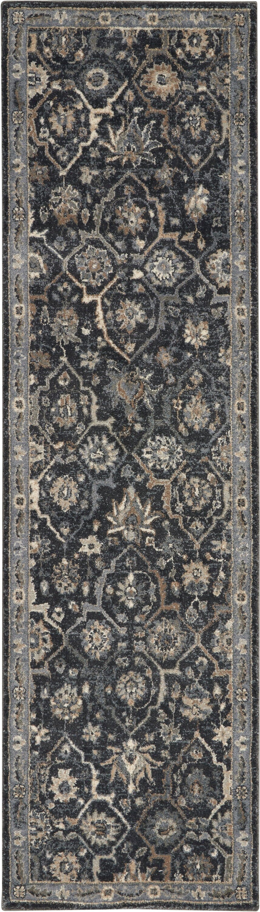 kathy ireland Home Moroccan Celebration 2'2" x 7'6" Navy Vintage Indoor Rug Rug kathy ireland Home