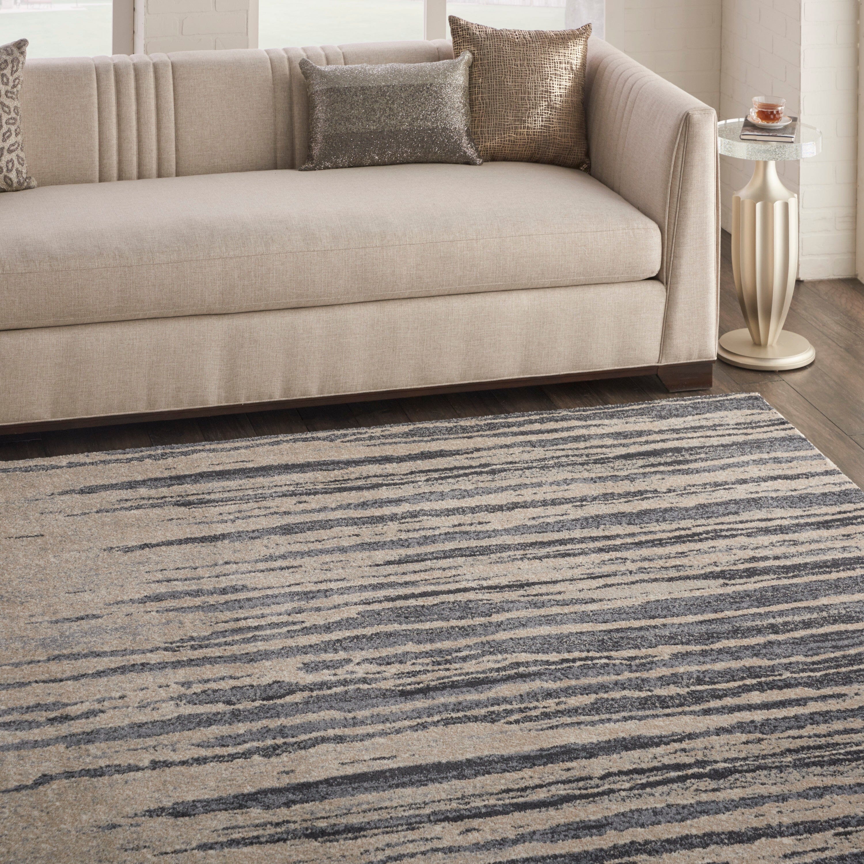 kathy ireland Home Moroccan Celebration 7'10" x 10'6" Blue/Beige Modern Indoor Rug Rug kathy ireland Home