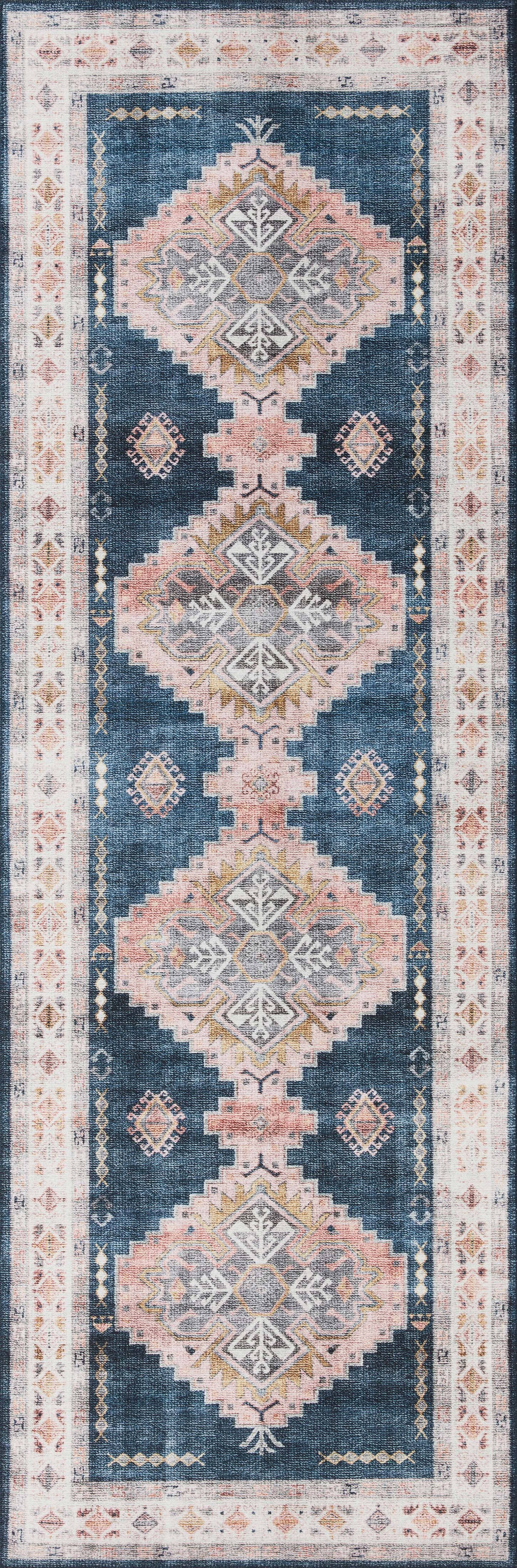 Loloi II Heidi Rug | Denim / Blush Loloi