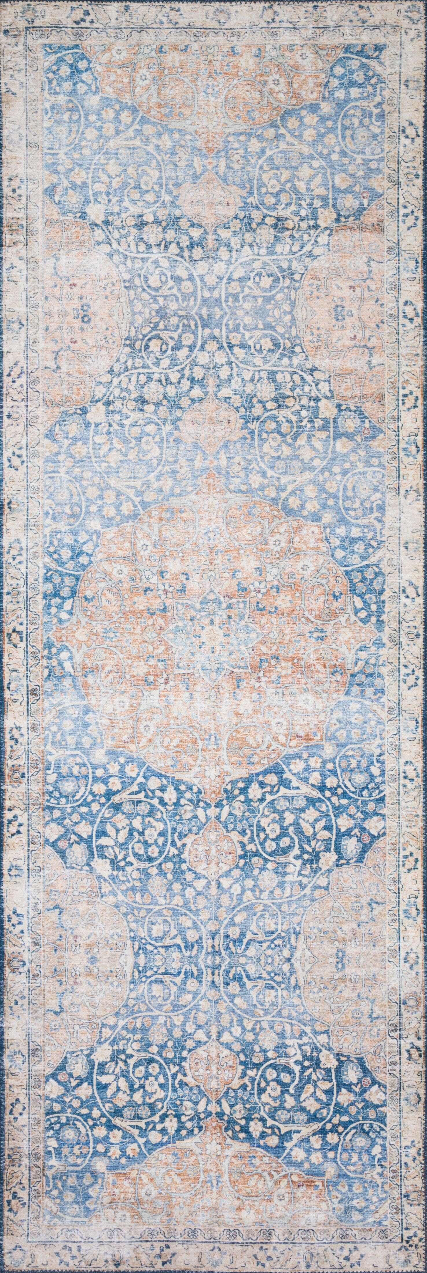 Loloi II Layla Rug | Blue / Tangerine Loloi