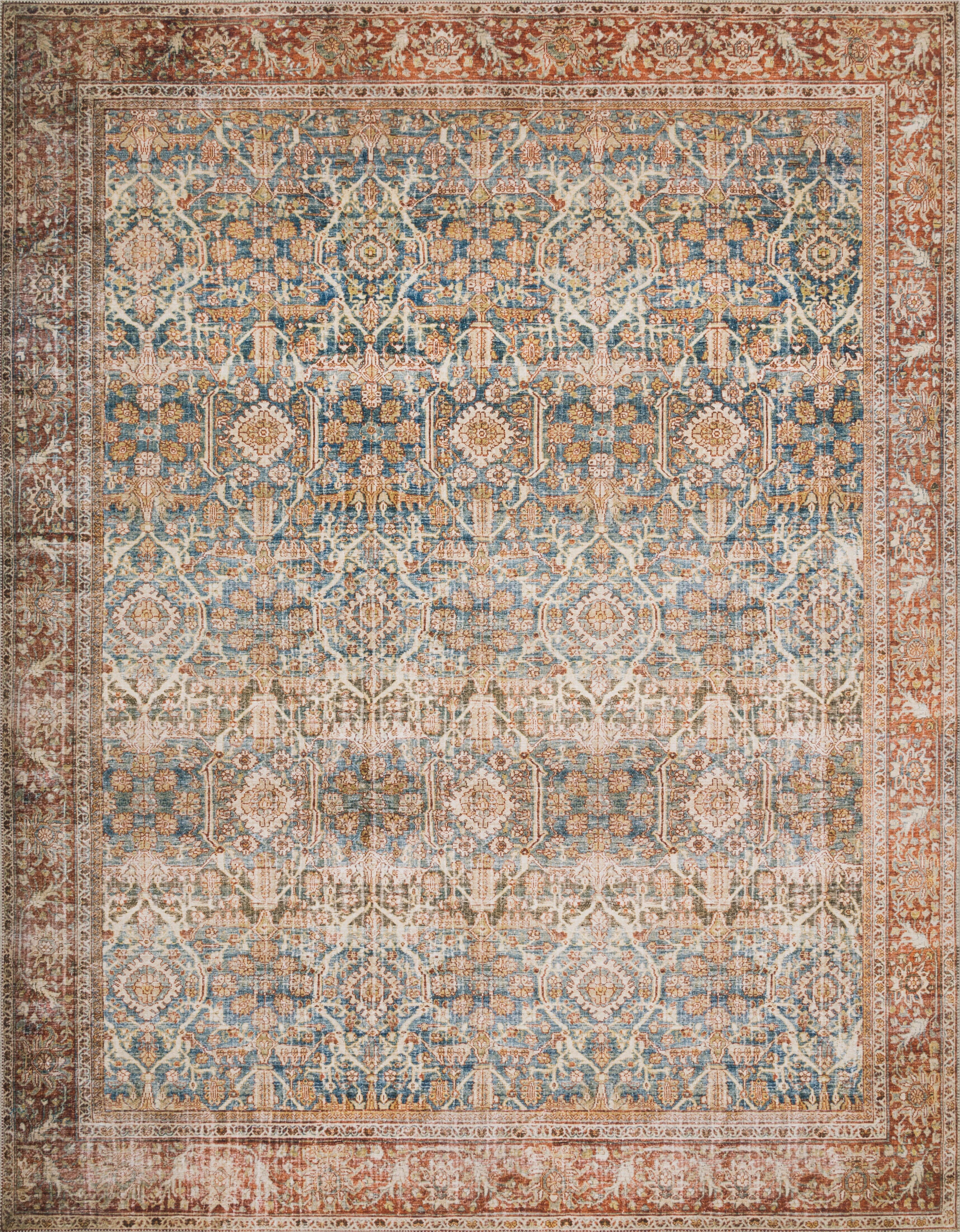 Loloi II Layla Rug | Ocean / Rust Loloi