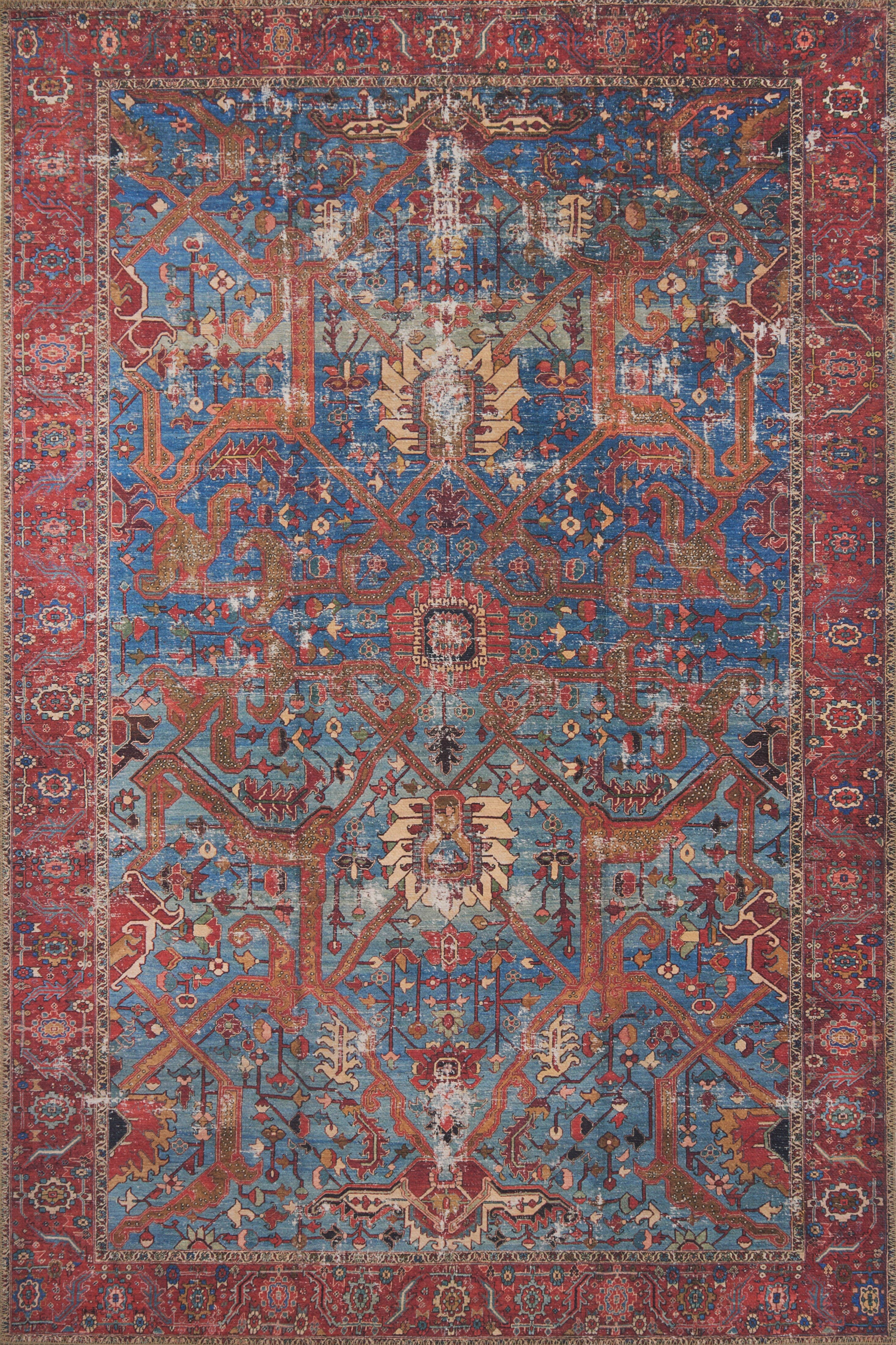 Loloi II Loren Rug | Blue / Red Loloi