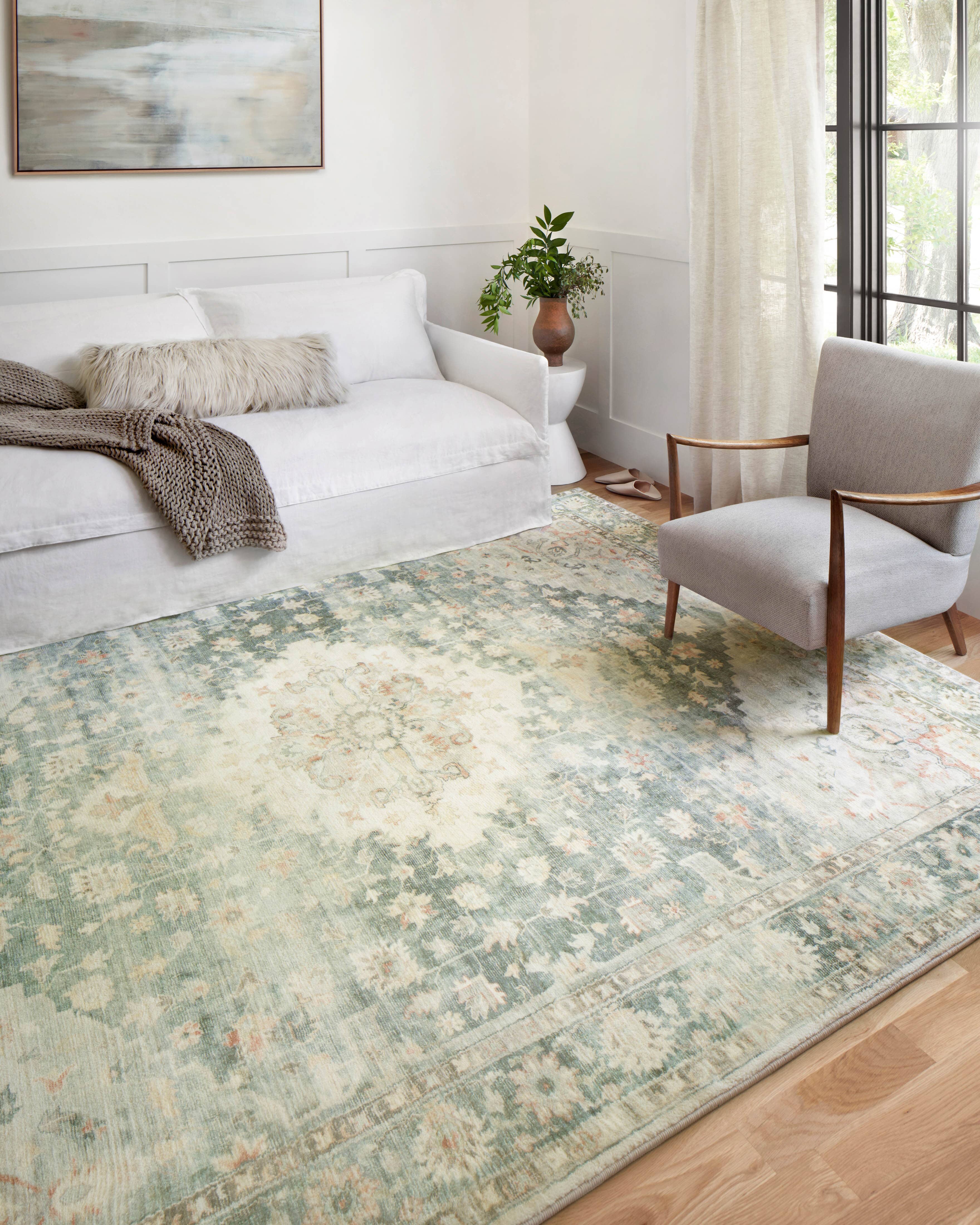 Loloi II Rosette Rug | Teal / Ivory Loloi