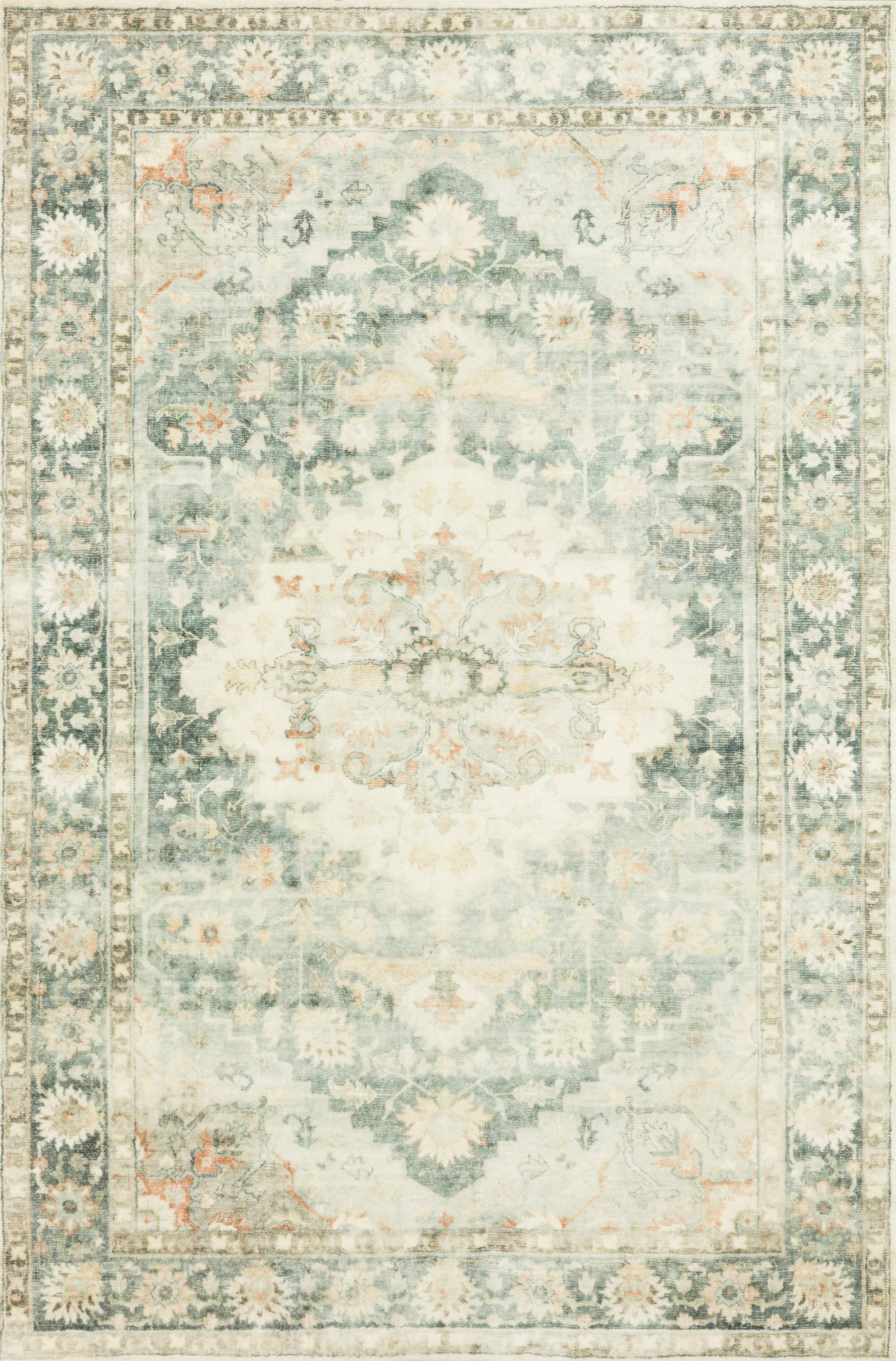 Loloi II Rosette Rug | Teal / Ivory Loloi