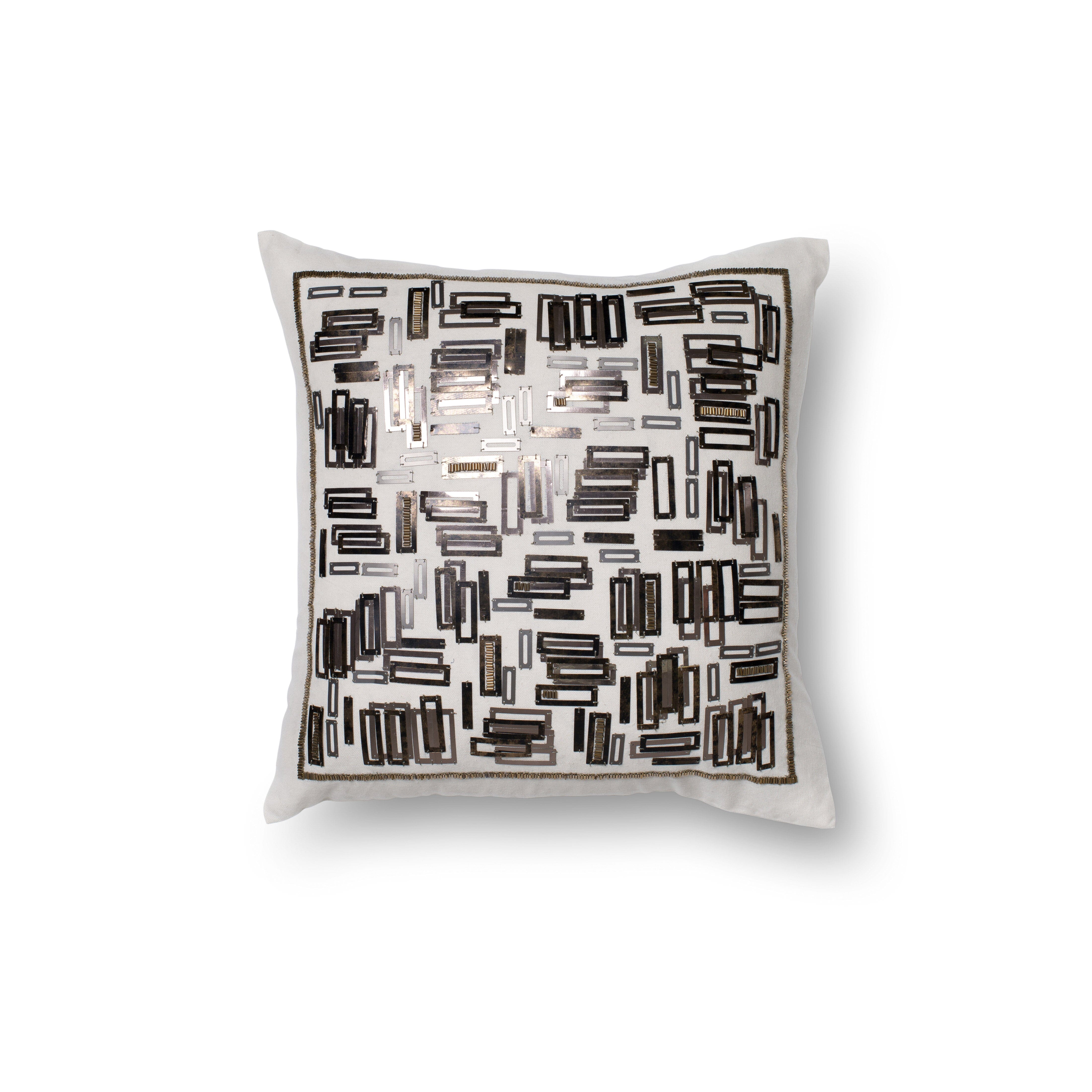 Loloi Pillow | White / Gold Loloi