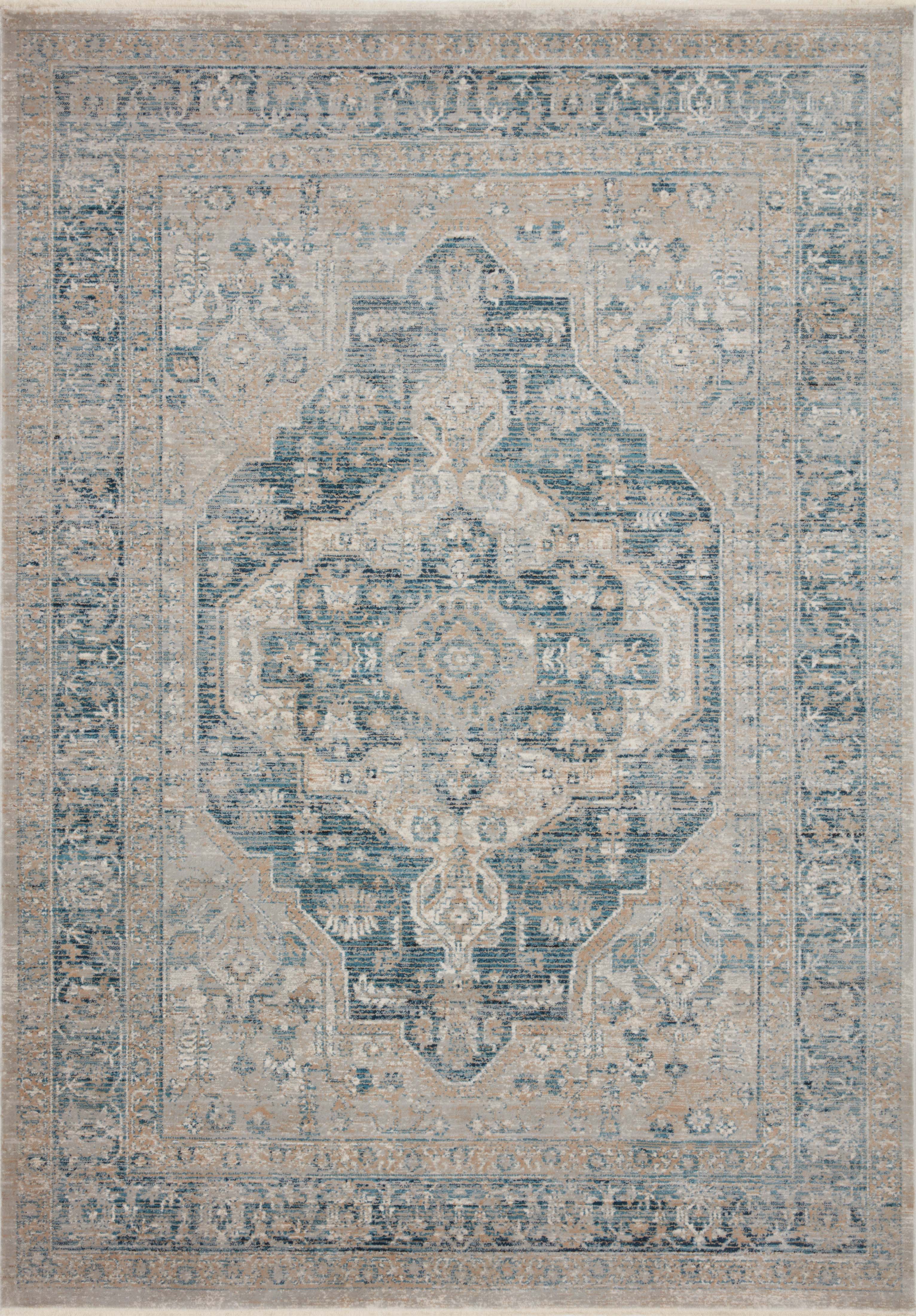 Magnolia Home by Joanna Gaines x Loloi Elise Rug | Neutral / Blue Magnolia Home by Joanna Gaines x Loloi