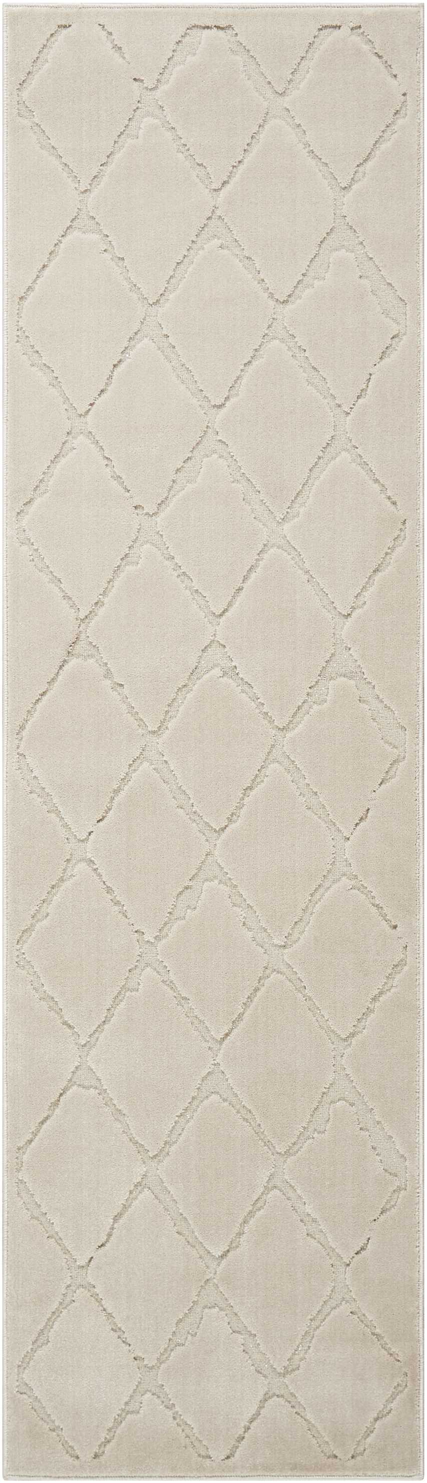 Michael Amini Gleam 2'2" x 7'6" Ivory Modern Indoor Rug Rug Michael Amini