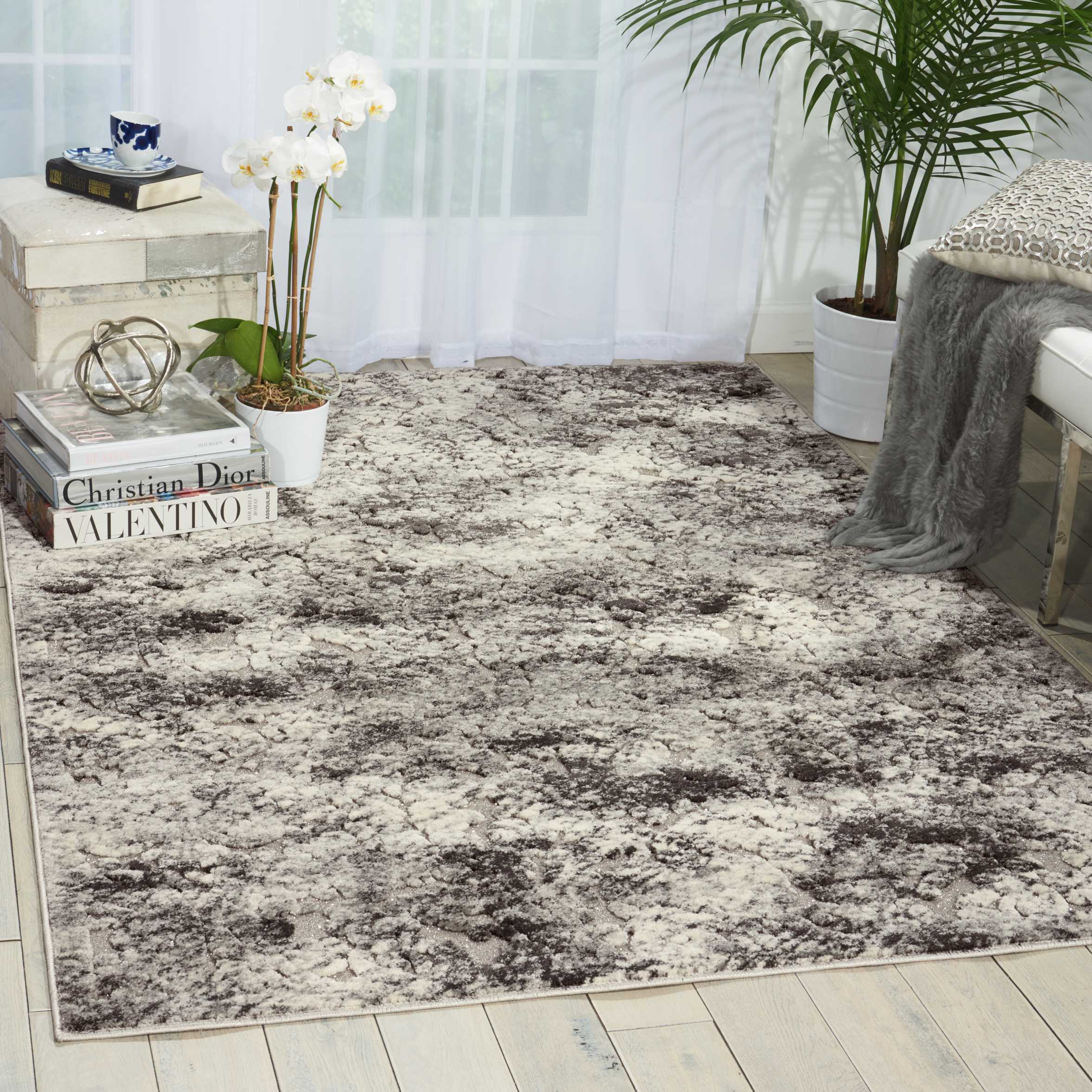 Michael Amini Gleam 7'10" x 10'6" Ash Modern Indoor Rug Rug Michael Amini