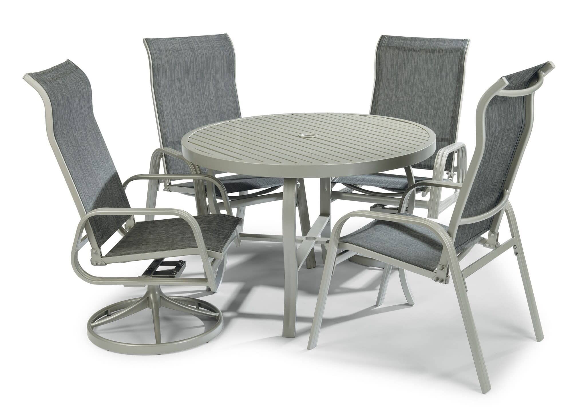 Modern & Contemporary 5 Piece Outdoor Dining Set By Captiva Dining Table & Chairs Captiva