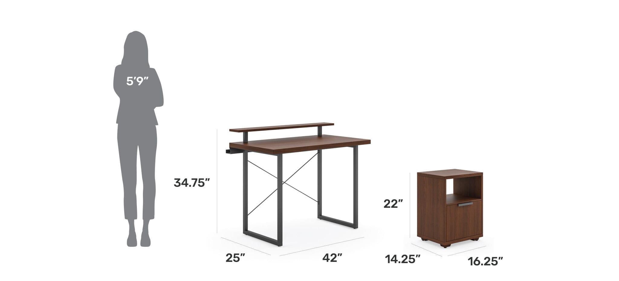 Modern & Contemporary Desk, Monitor Stand and File Cabinet By Merge Desk Merge