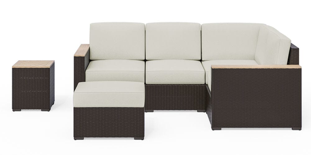 Modern & Contemporary Outdoor 4 Seat Sectional, Ottoman and Side Table By Palm Springs Outdoor Sofa Set Palm Springs