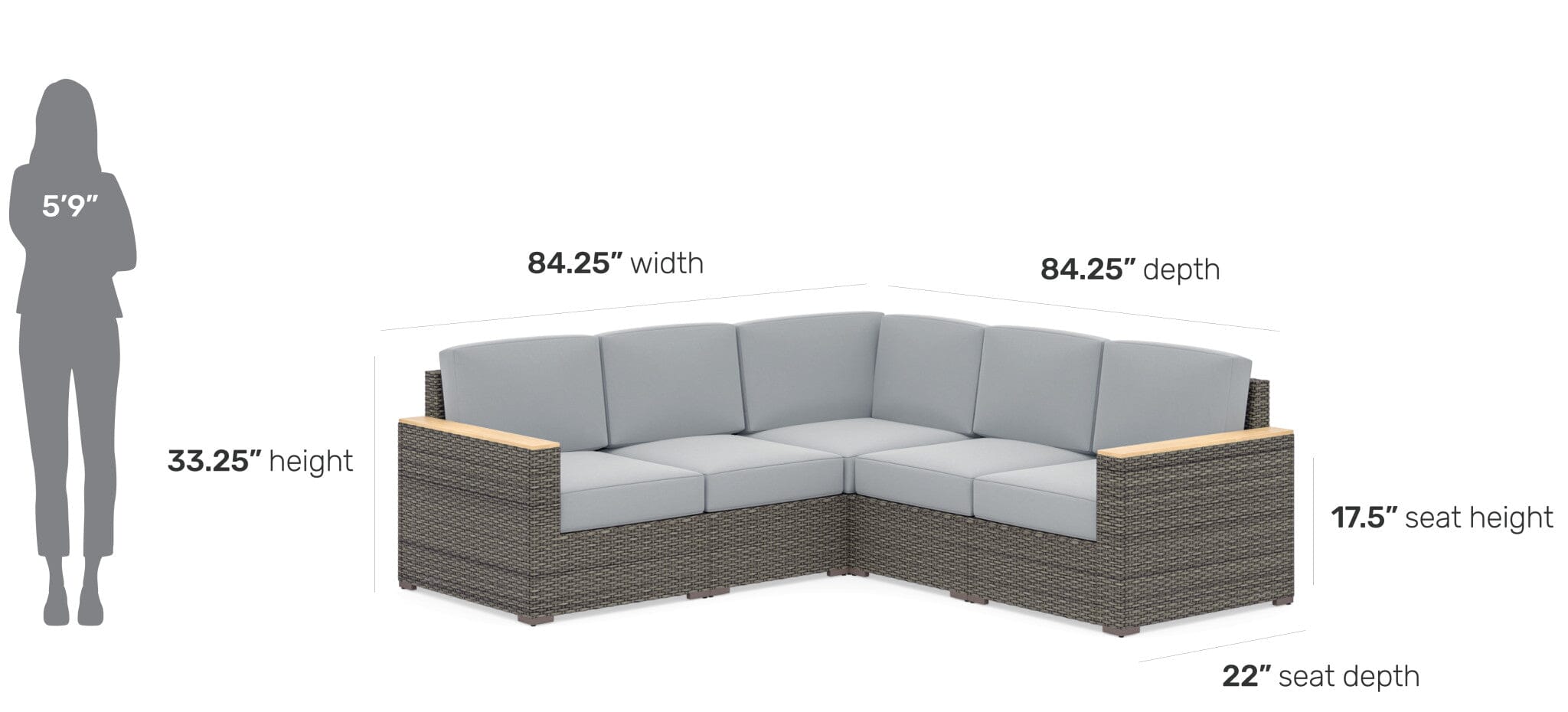 Modern & Contemporary Outdoor 5 Seat Sectional By Boca Raton Outdoor Sofa Set Boca Raton