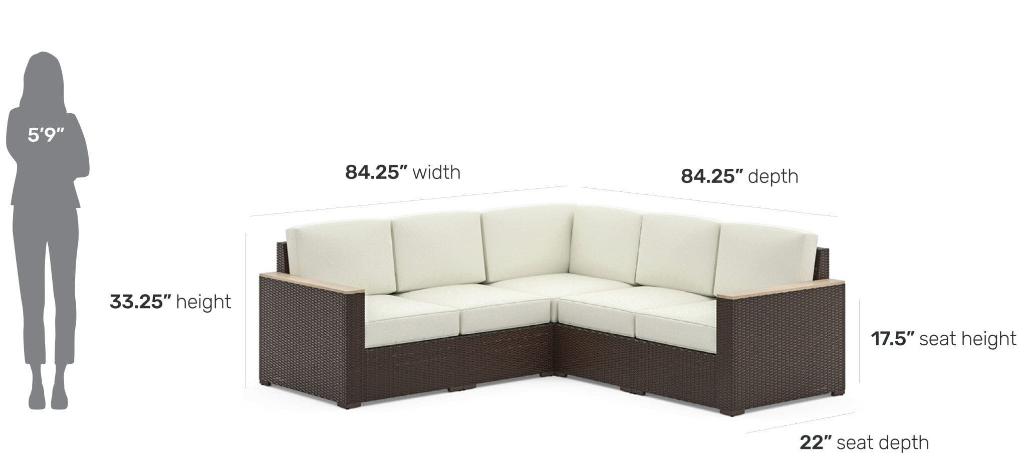 Modern & Contemporary Outdoor 5 Seat Sectional By Palm Springs Outdoor Sofa Set Palm Springs