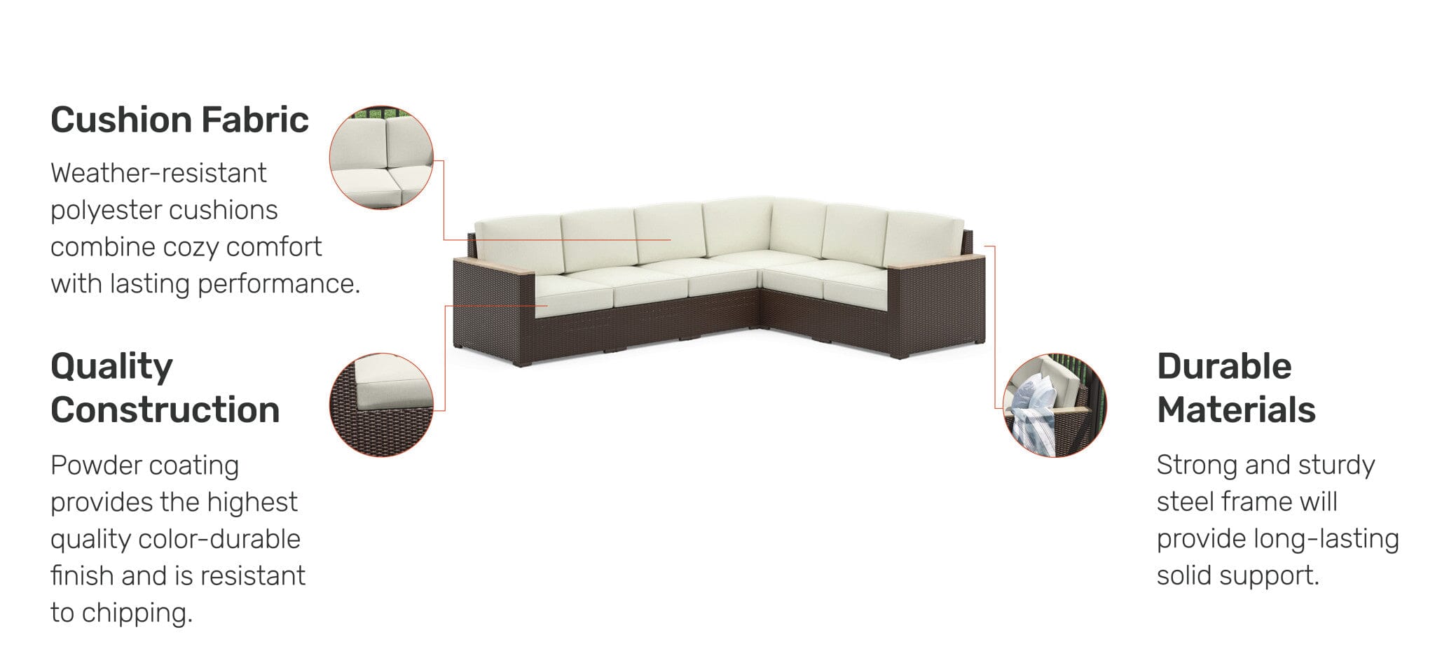 Modern & Contemporary Outdoor 6 Seat Sectional By Palm Springs Outdoor Sofa Set Palm Springs