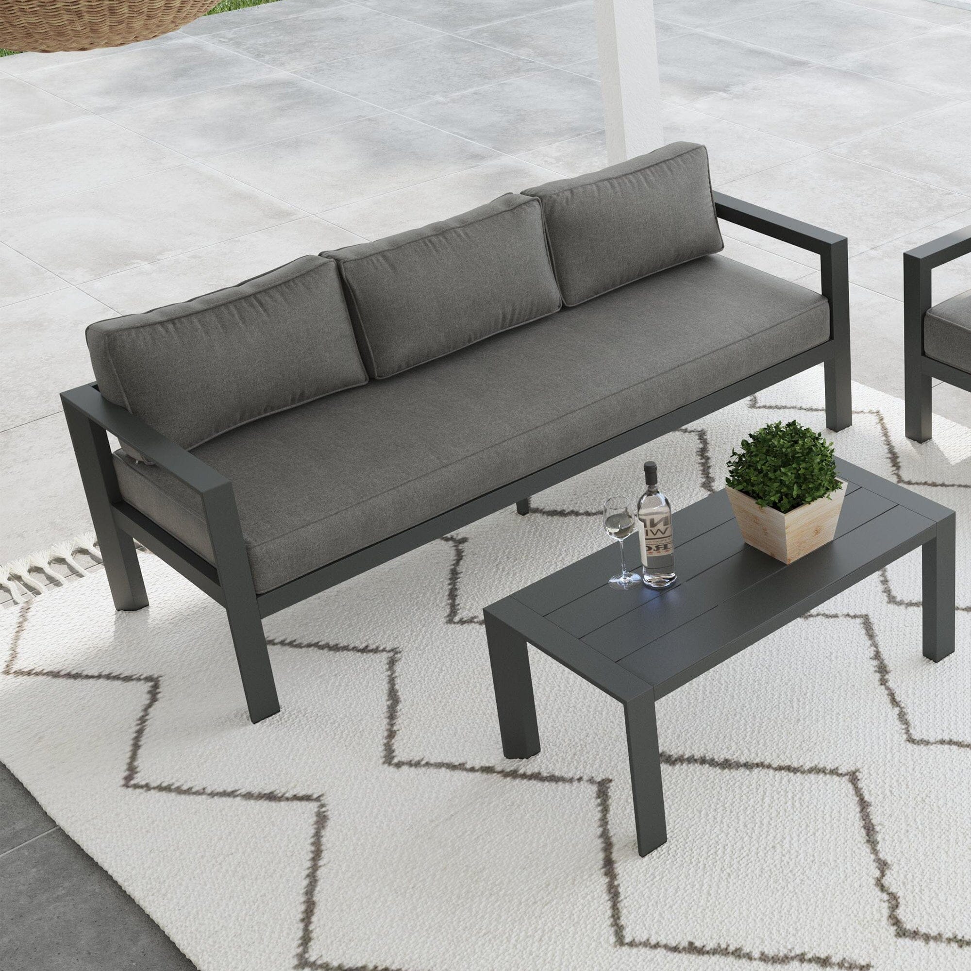 Modern & Contemporary Outdoor Aluminum Sofa By Grayton Outdoor Seating Grayton