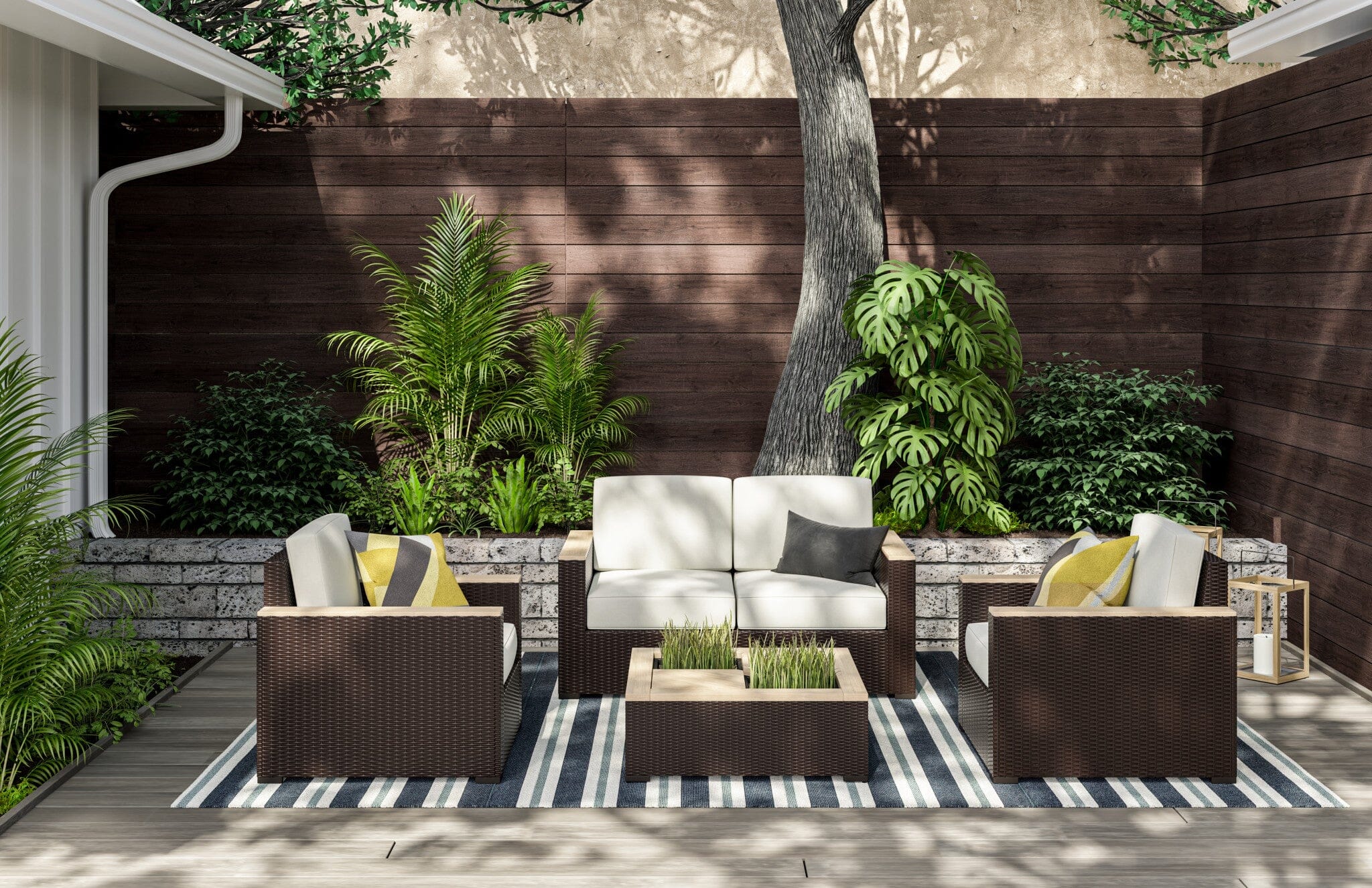 Modern & Contemporary Outdoor Loveseat Set By Palm Springs Outdoor Seating Palm Springs