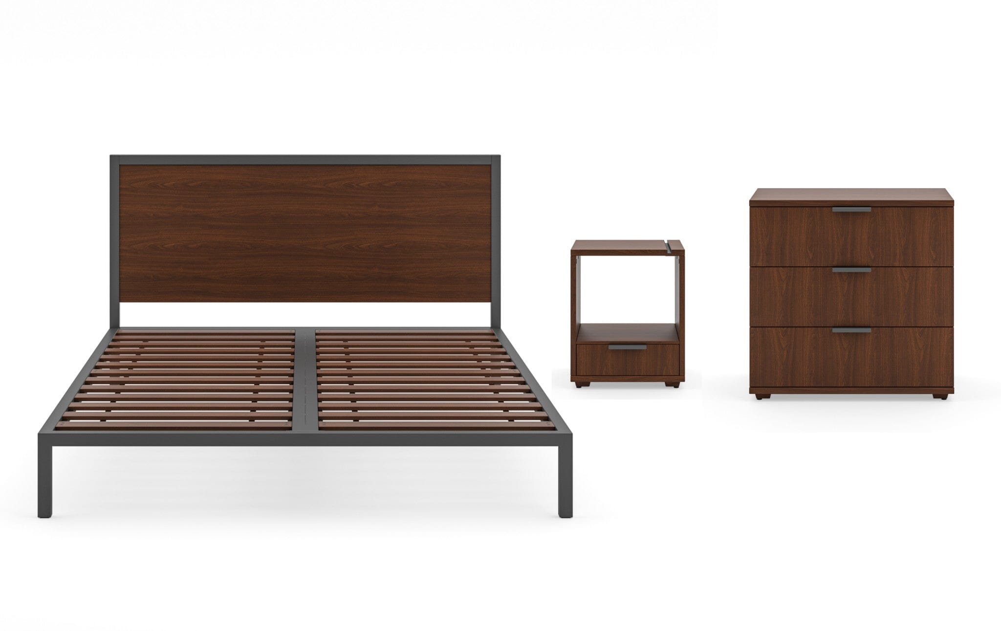 Modern & Contemporary Queen Bed, Nightstand and Chest By Merge Queen Bed Merge